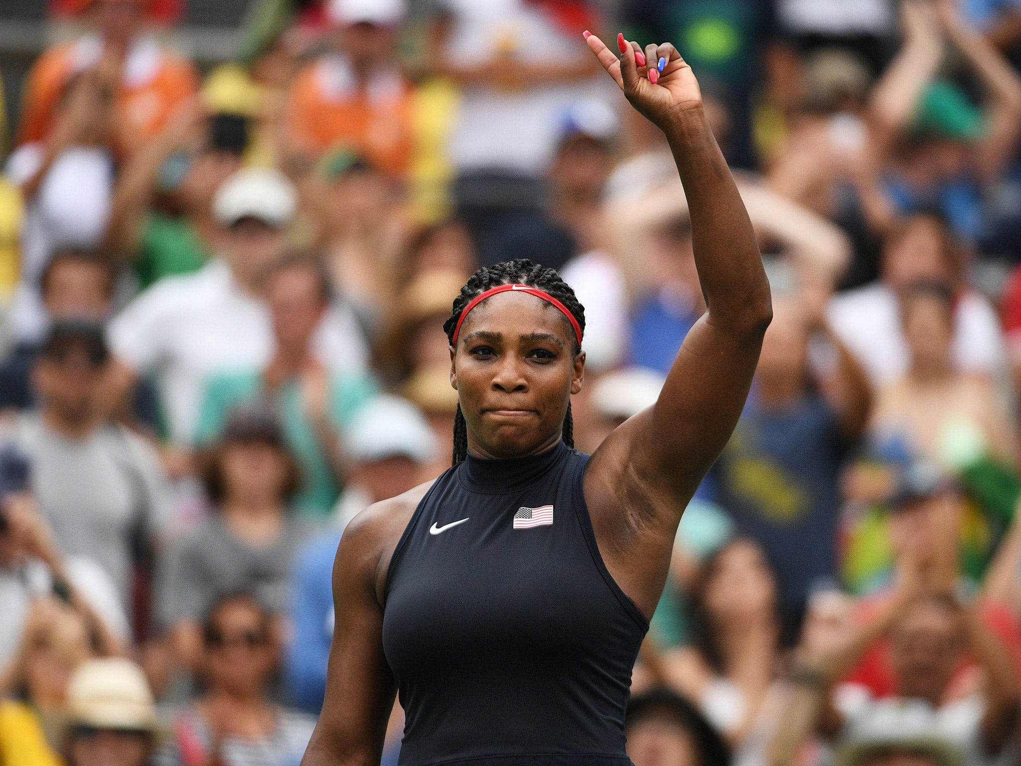 Williams was given a standing ovation after her victory