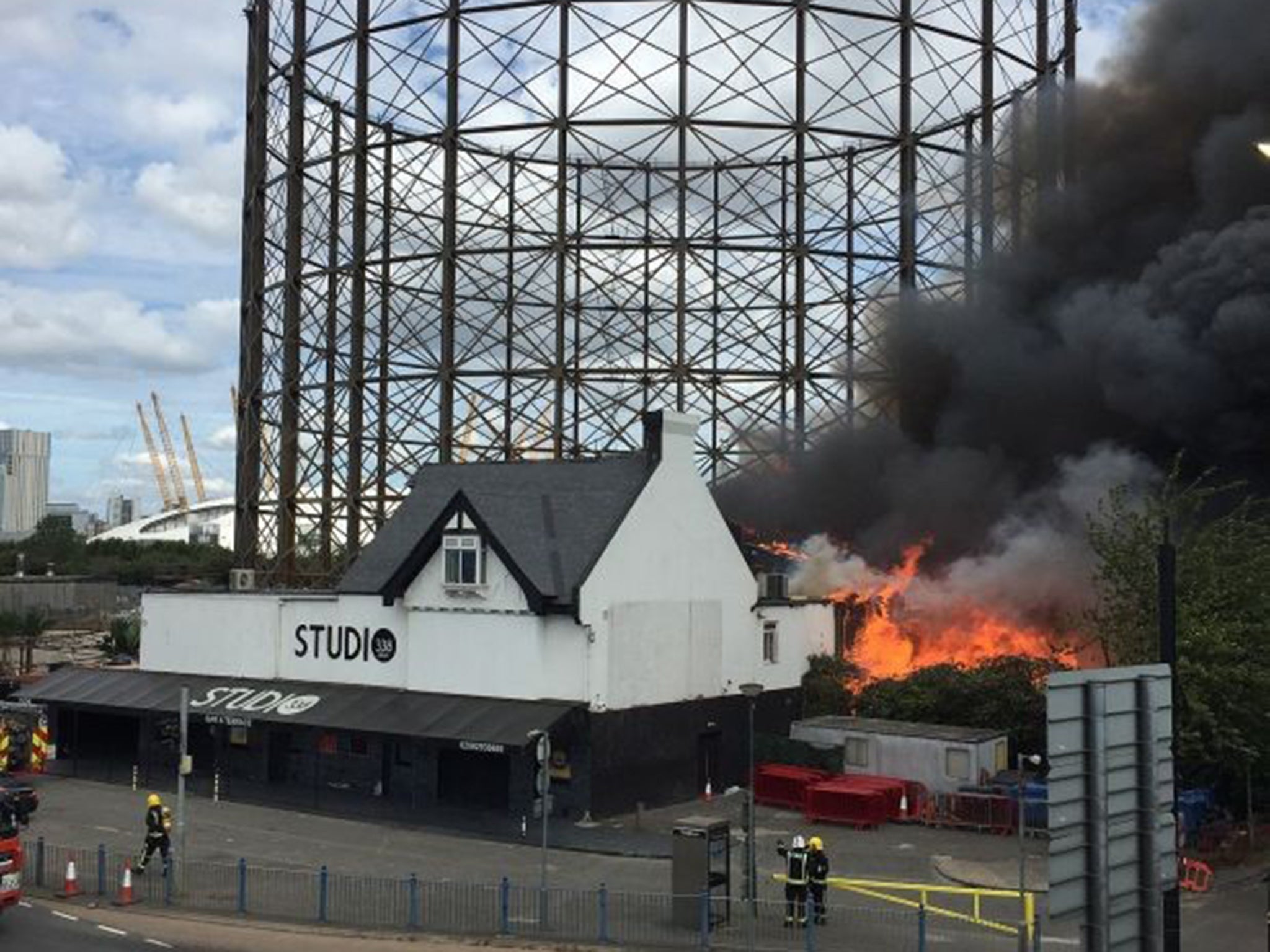 The blaze had engulfed the majority of the ground by the time firefighters arrived