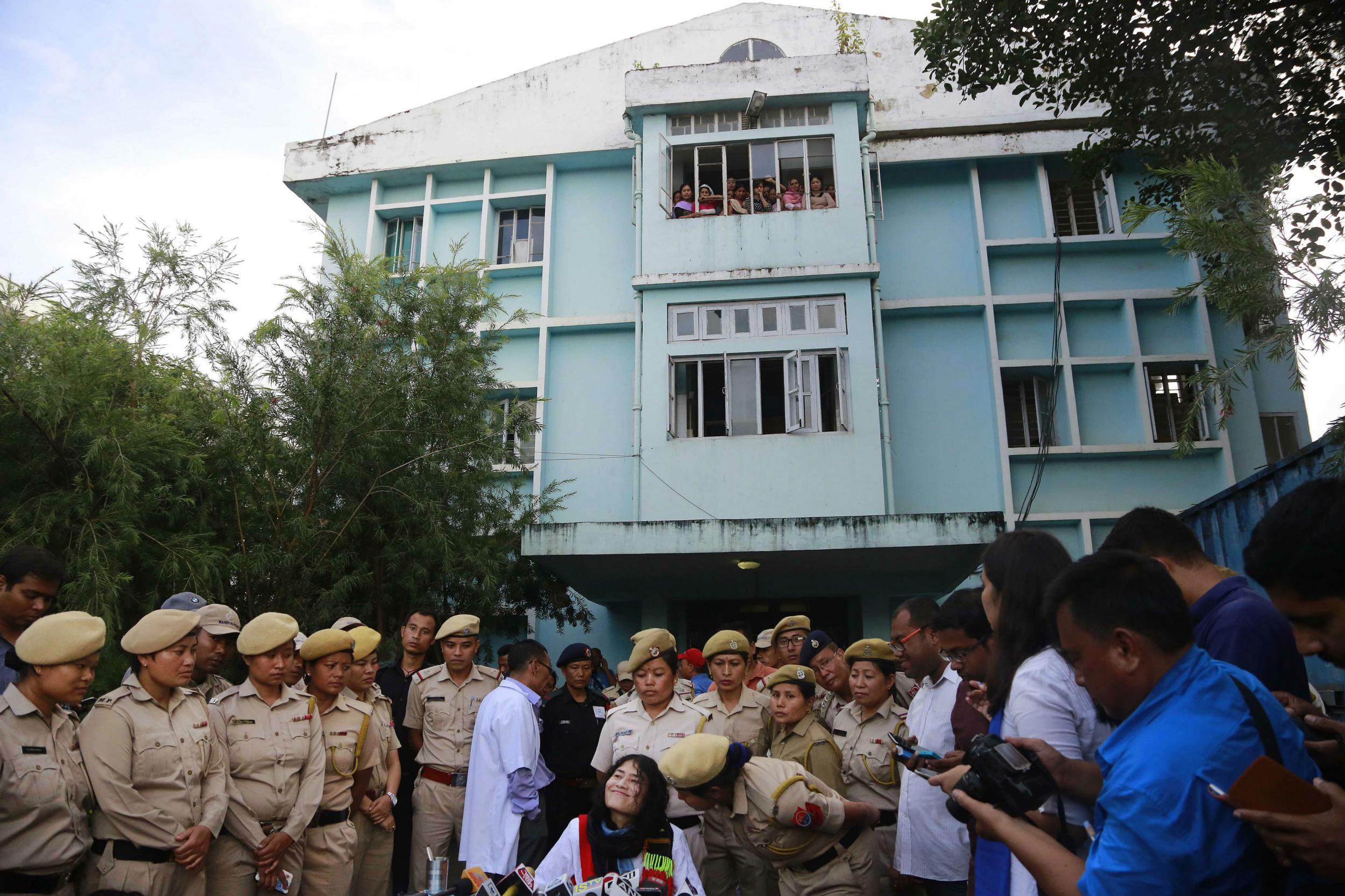 Ms Sharmila symbolically broke her fast by eating honey