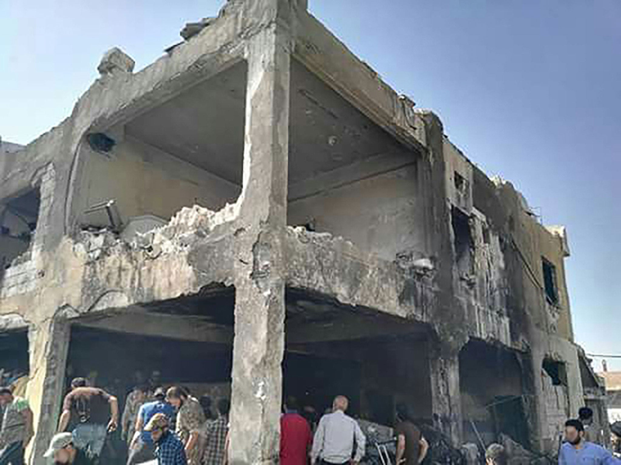 Damage at an MSF-supported hospital in Millis, Syria, after it was hit by air strikes on 6 August