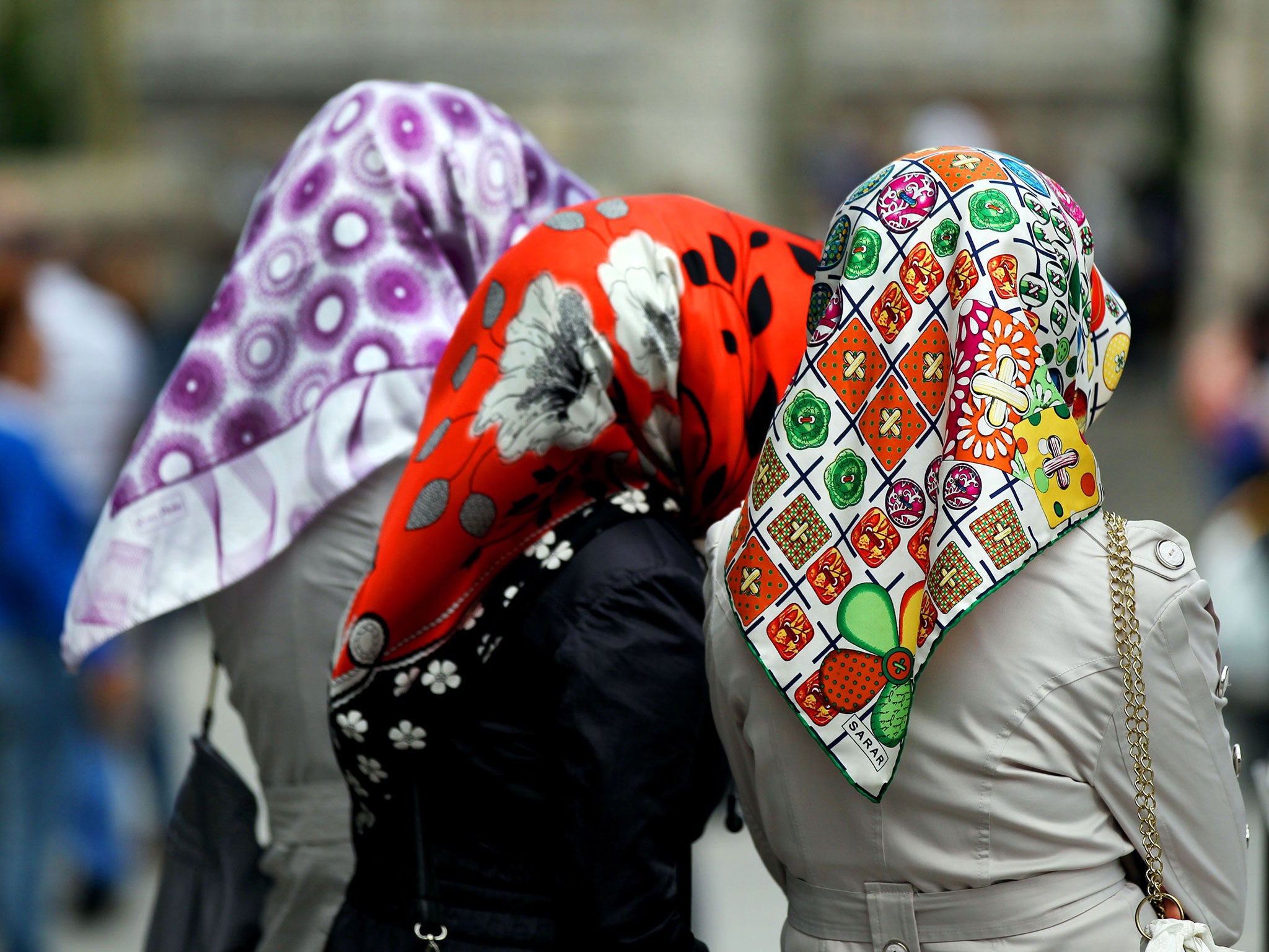 &#13;
Hijabs are headscarves that cover the hair, leaving the face open &#13;