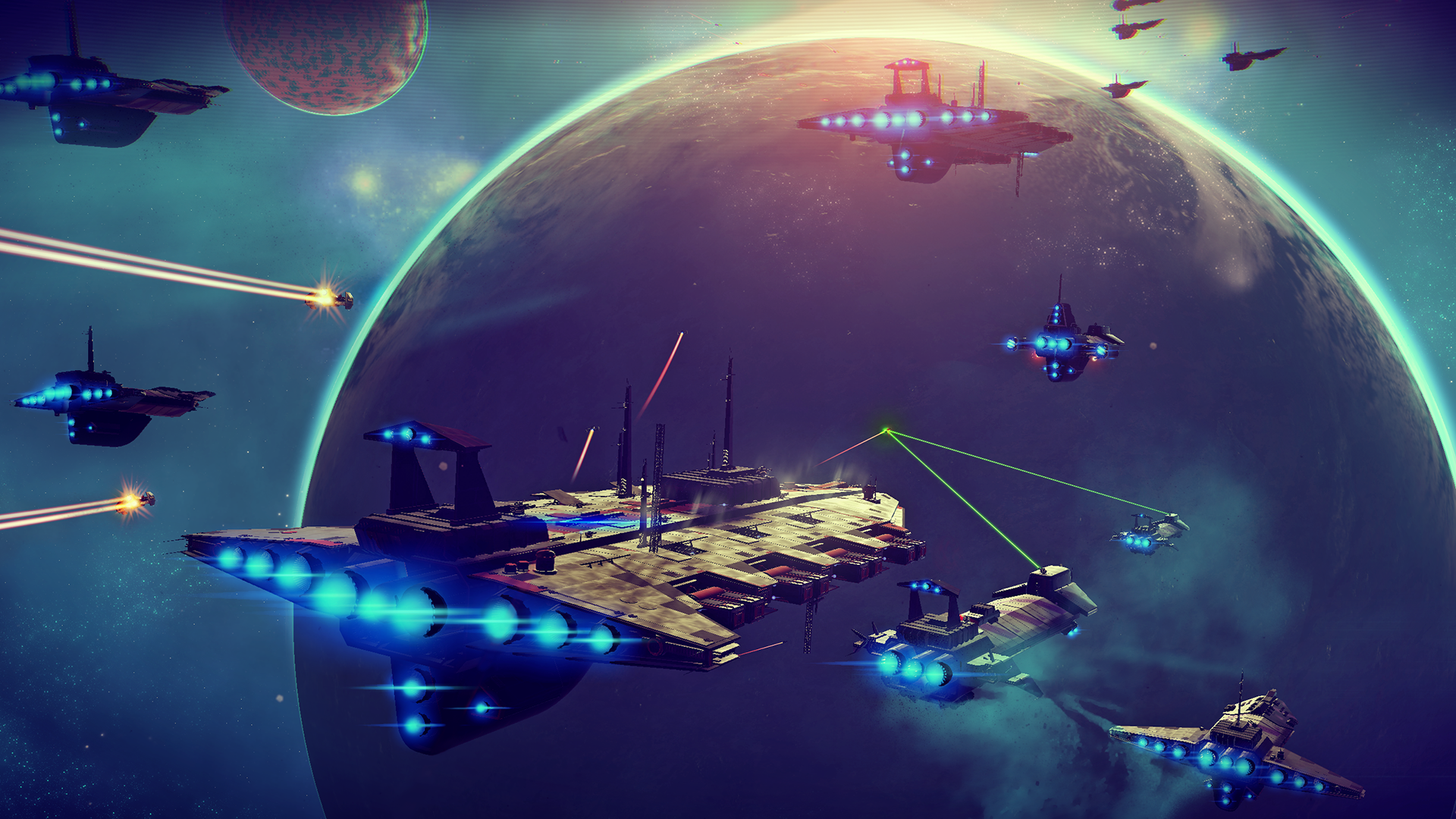 The world of No Man's Sky is populated – partly – by huge ships