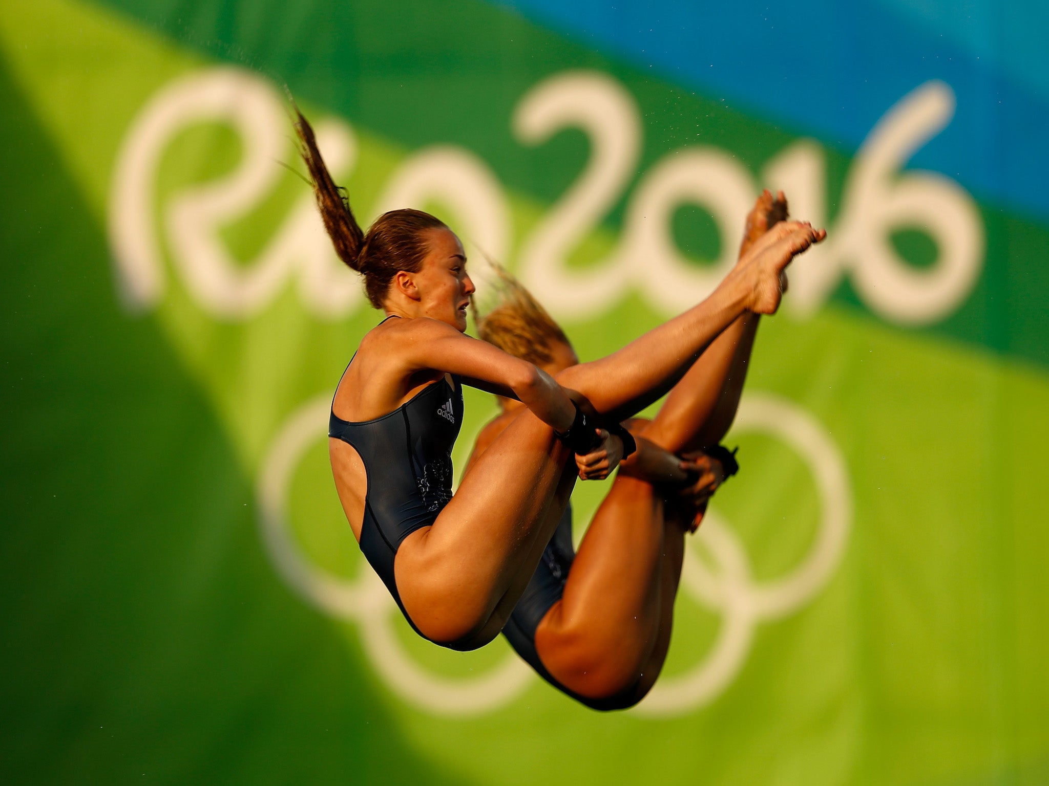 Tonia Couch and Lois Toulson in perfect symmetry