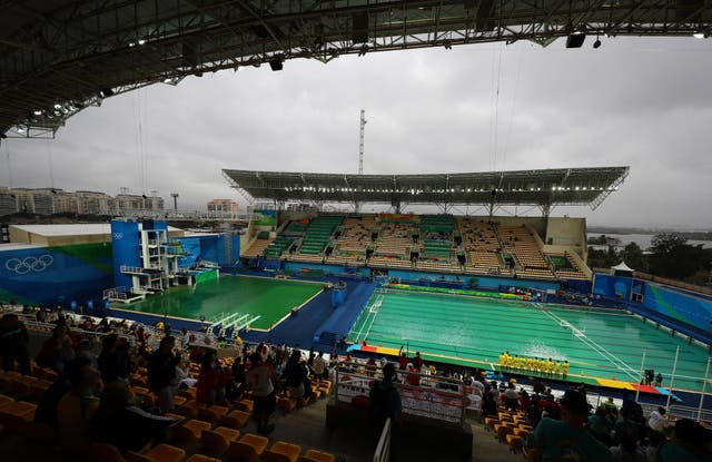 A photo taken of the green pool on its second day