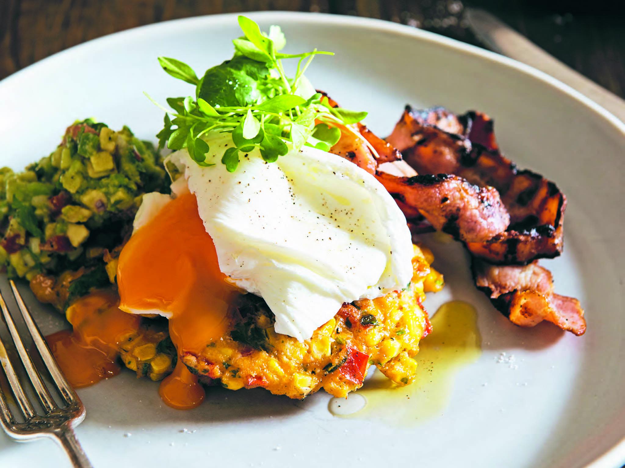 A deliciously runny poached egg ties this dish together