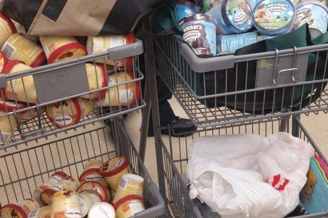 Part of a haul of ice cream intercepted by police