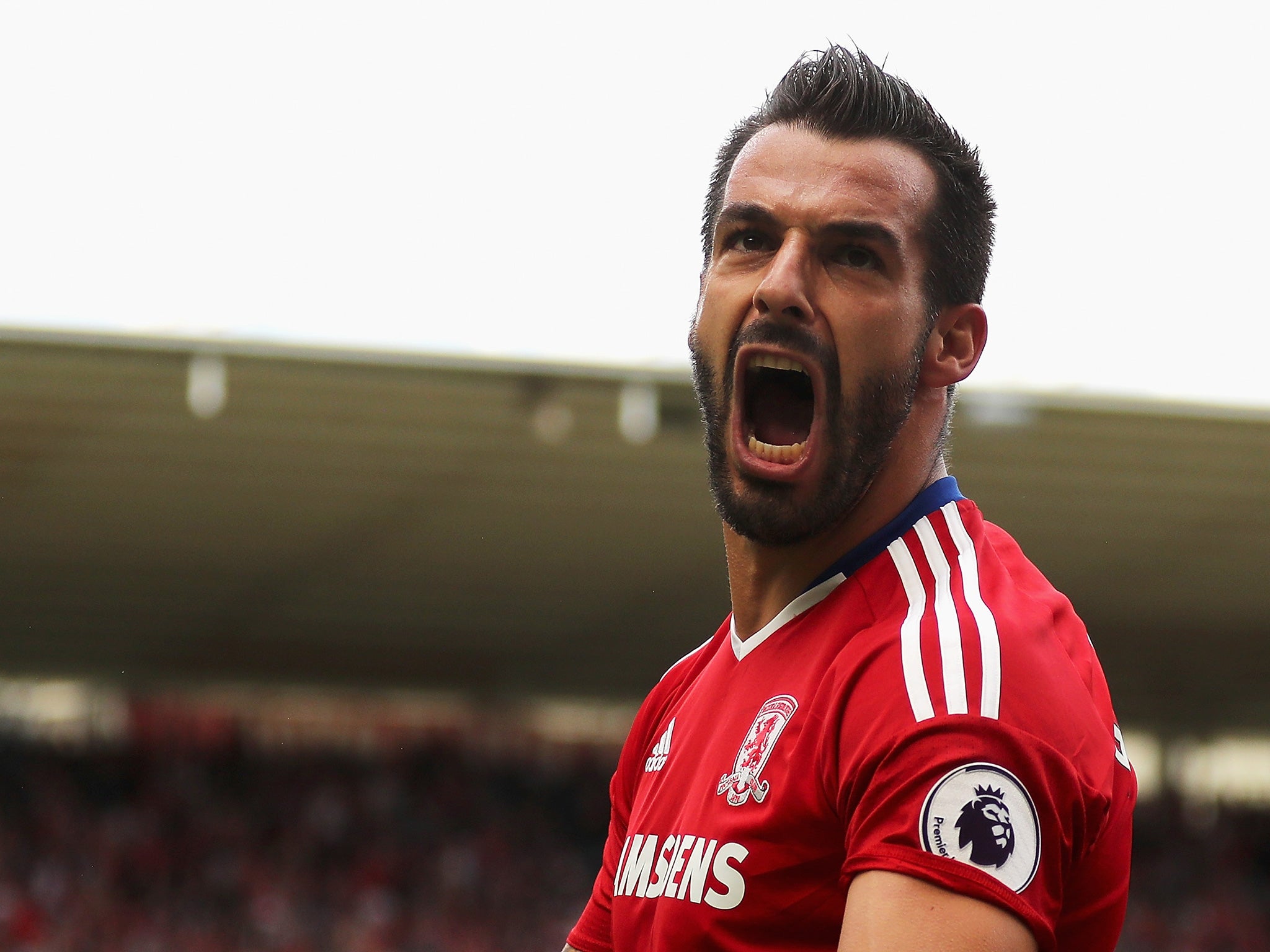 Negredo celebrates his early strike to put Boro in front