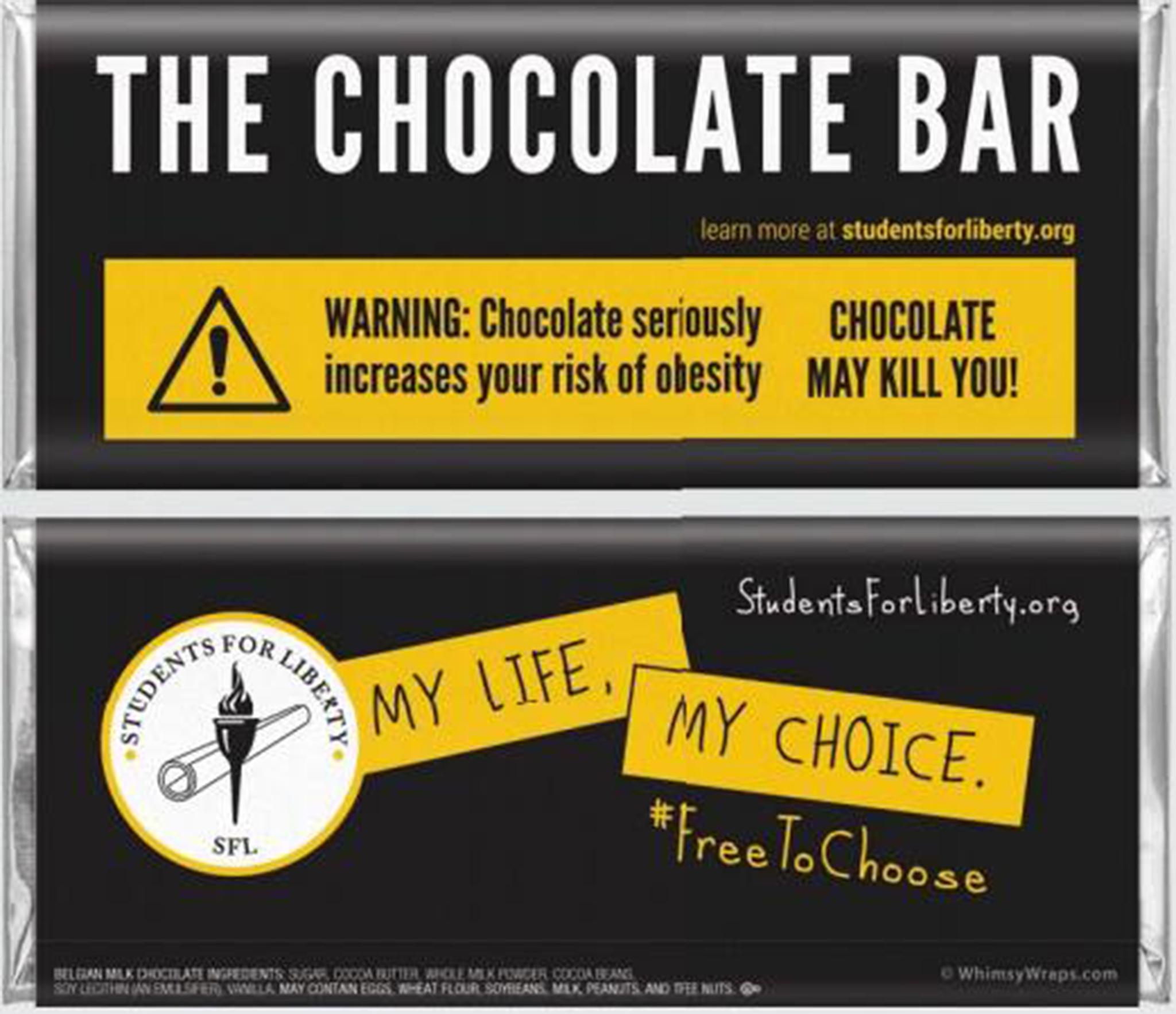 Students are fighting back against what they perceive to be oppressive campus politics with satirical chocolate bars