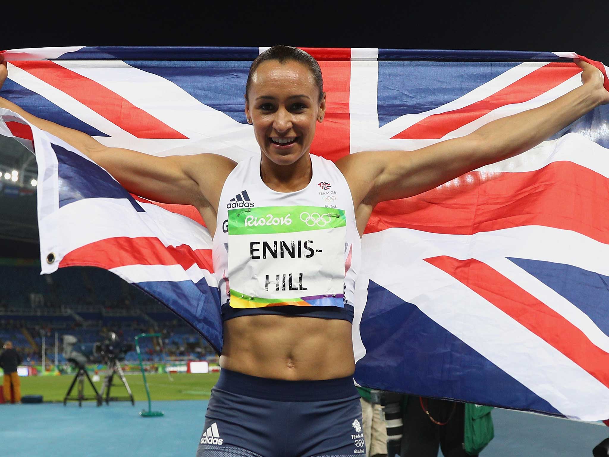 Jess Ennis-Hill shows her colours after winning silver in Rio