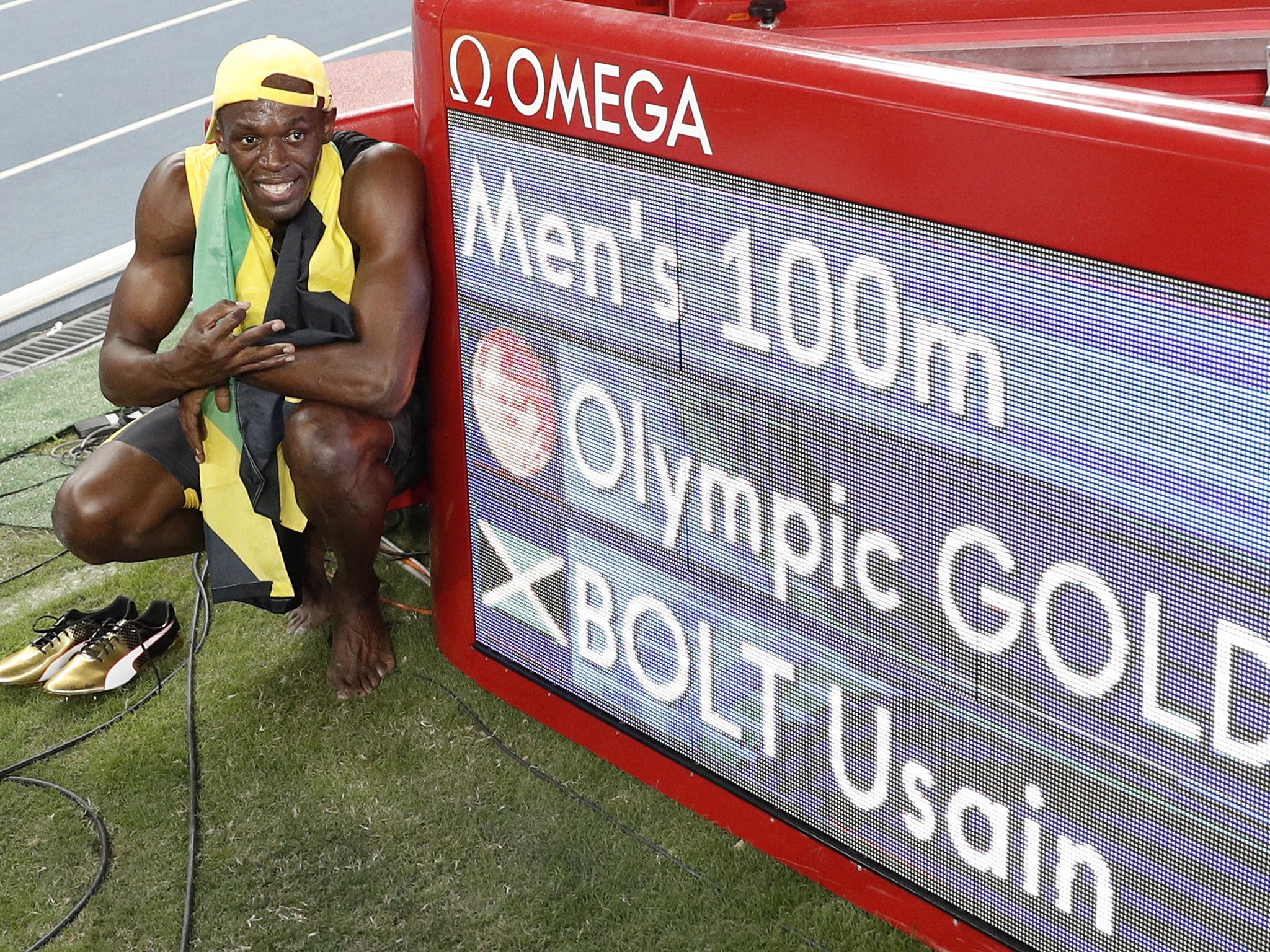 Usain Bolt won a third consecutive gold medal in the men's 100m final