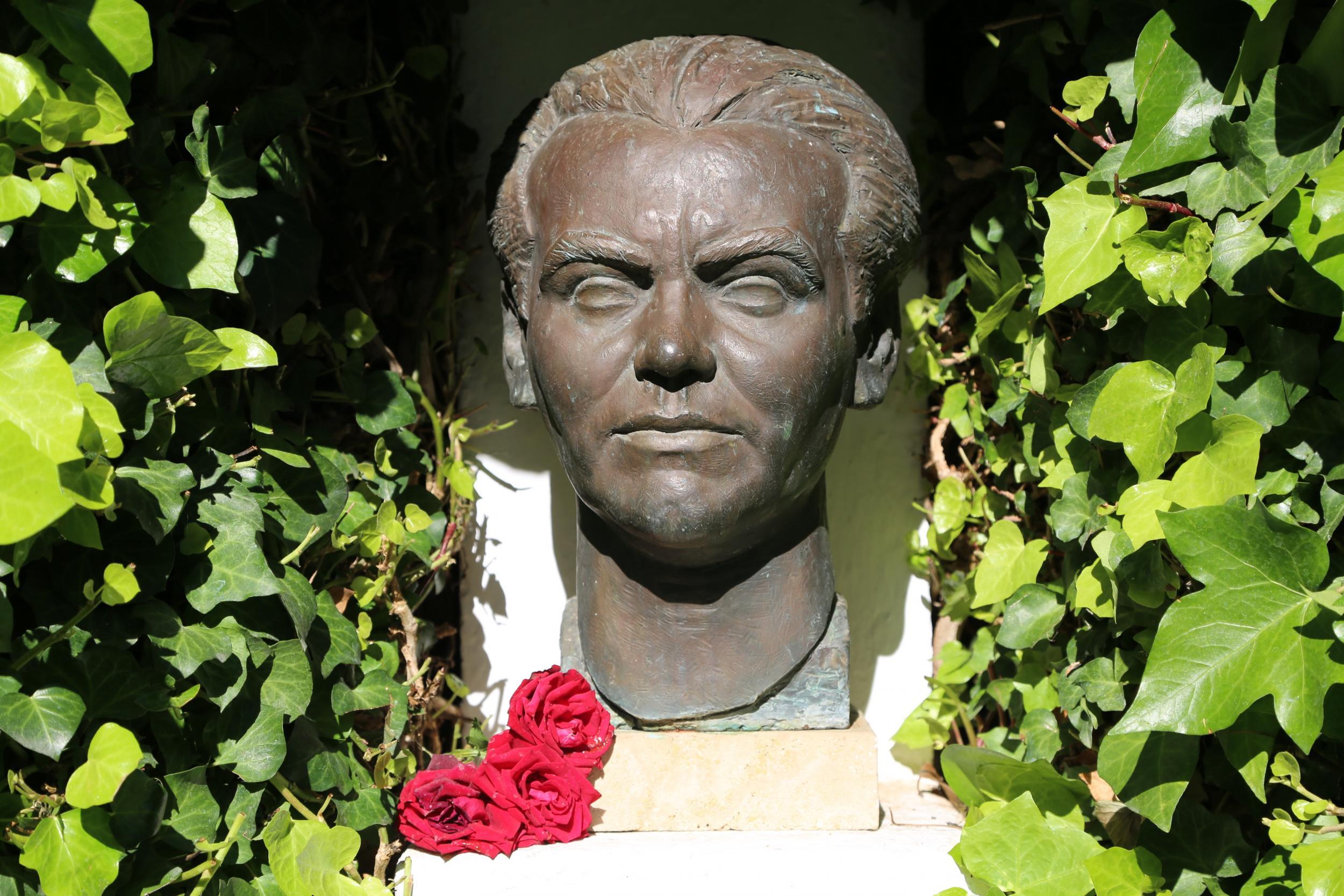 A bust of Lorca outside his childhood home in Fuente Vaqueros