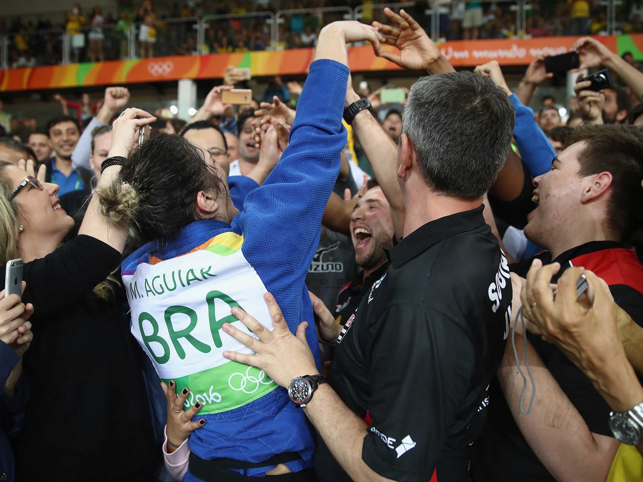 Mayra Aguiar won bronze in judo - to great scenes of jubilation