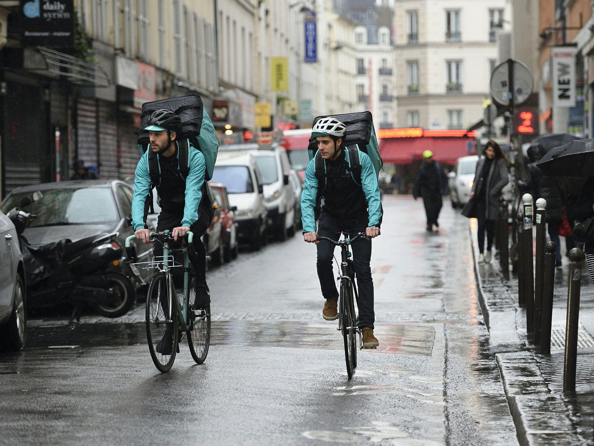 Deliveroo riders on the streets