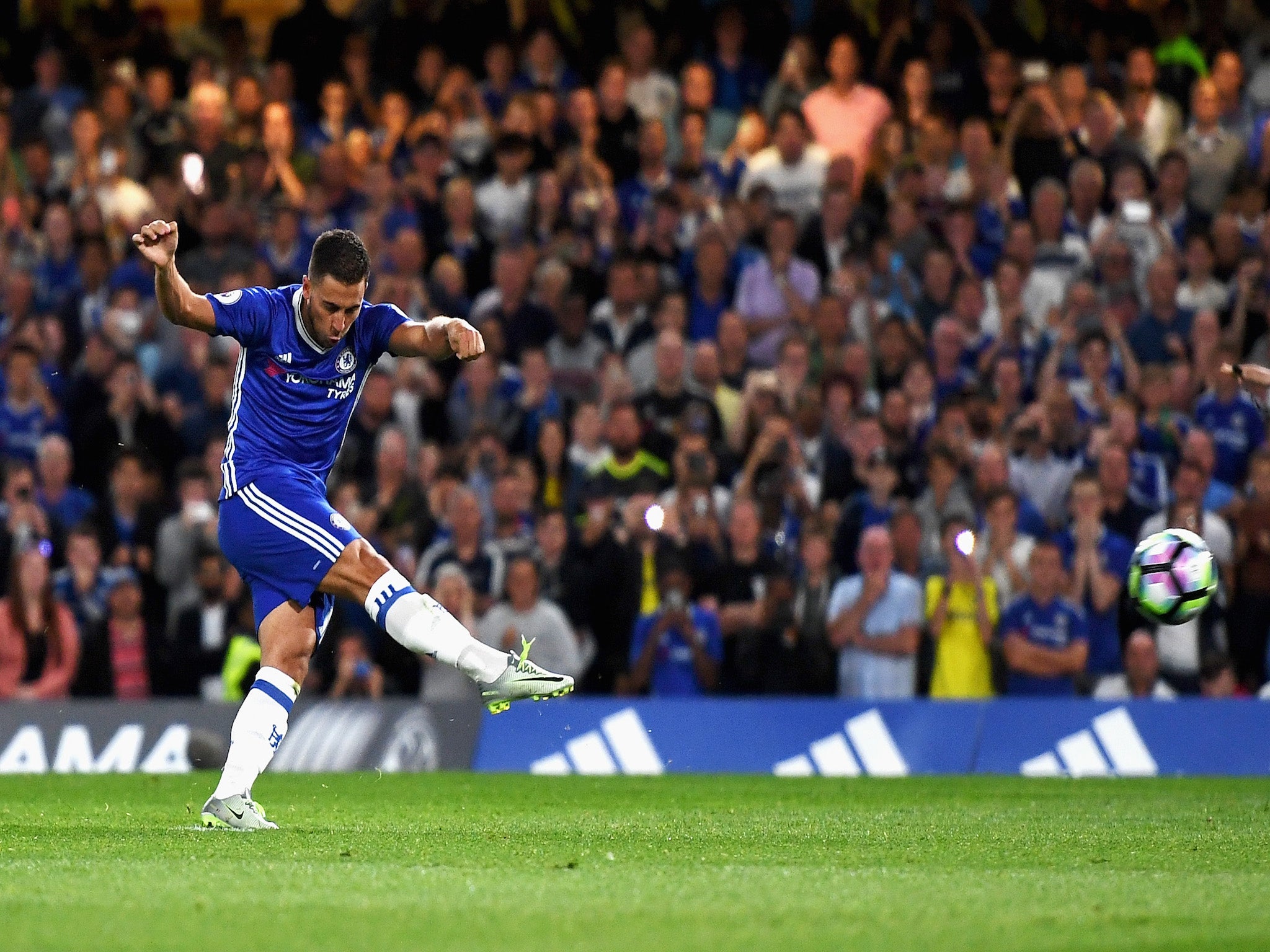 Hazard scored his first goal of the season from the spot