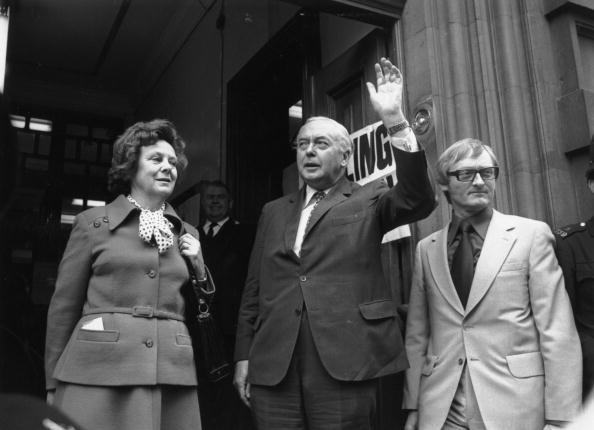 Harold Wilson and his wife, Mary, voting in the 1975 referendum (she voted No): Getty