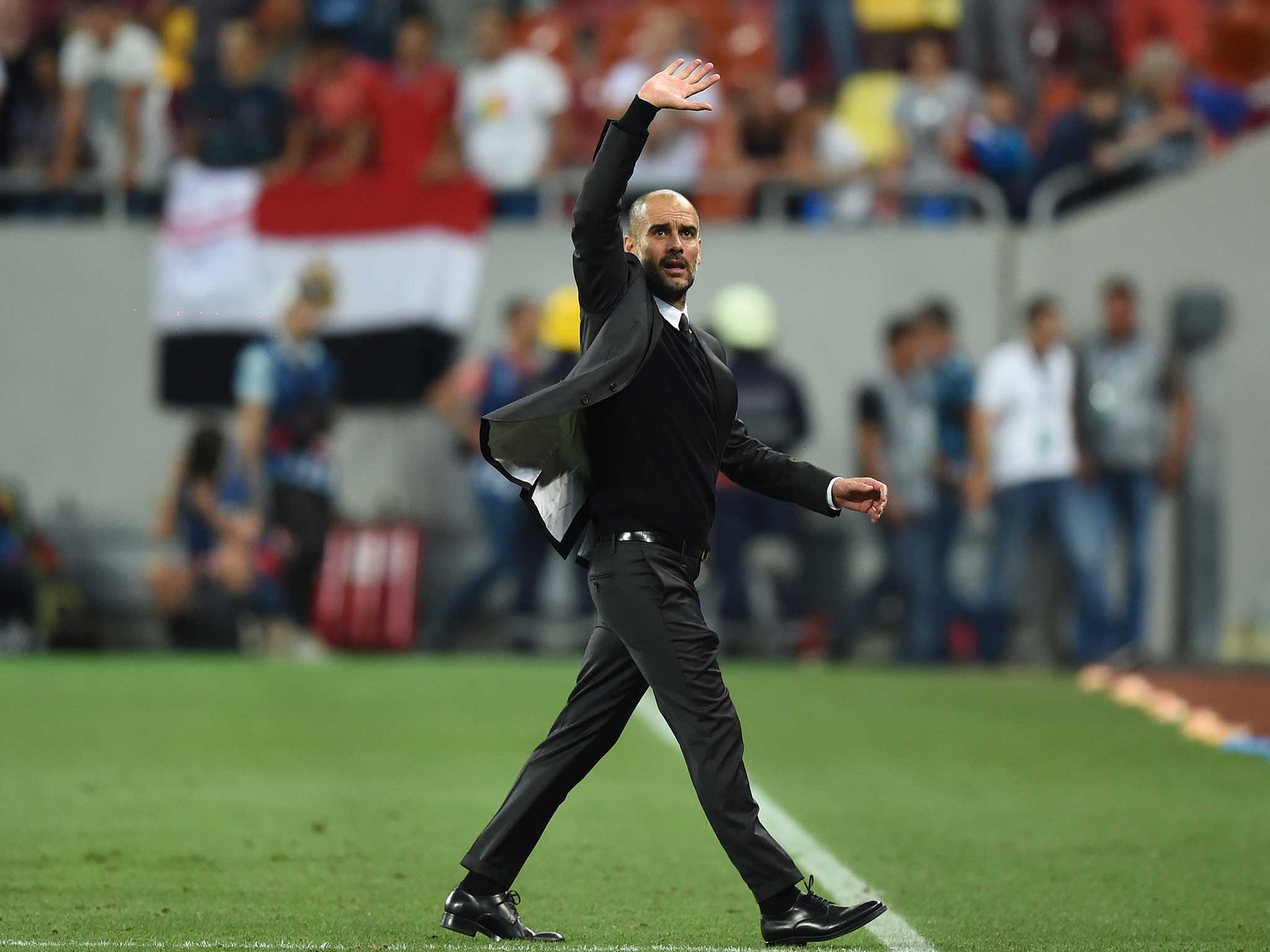 Pep Guardiola thanks the travelling City supporters