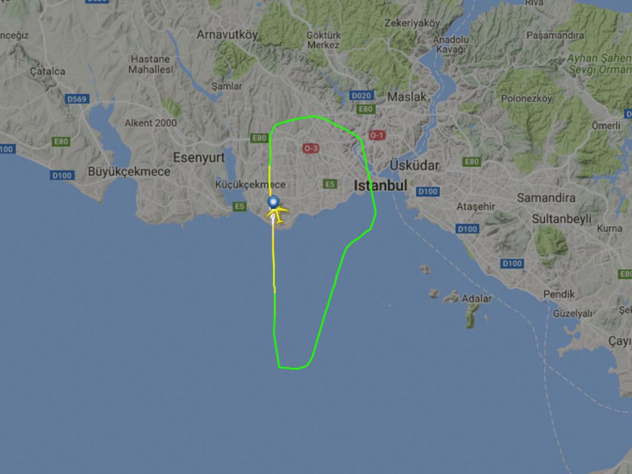 Data recorded by FlightRadar24 showed the plane performing a U-turn to land at Istanbul Airport on 18 August