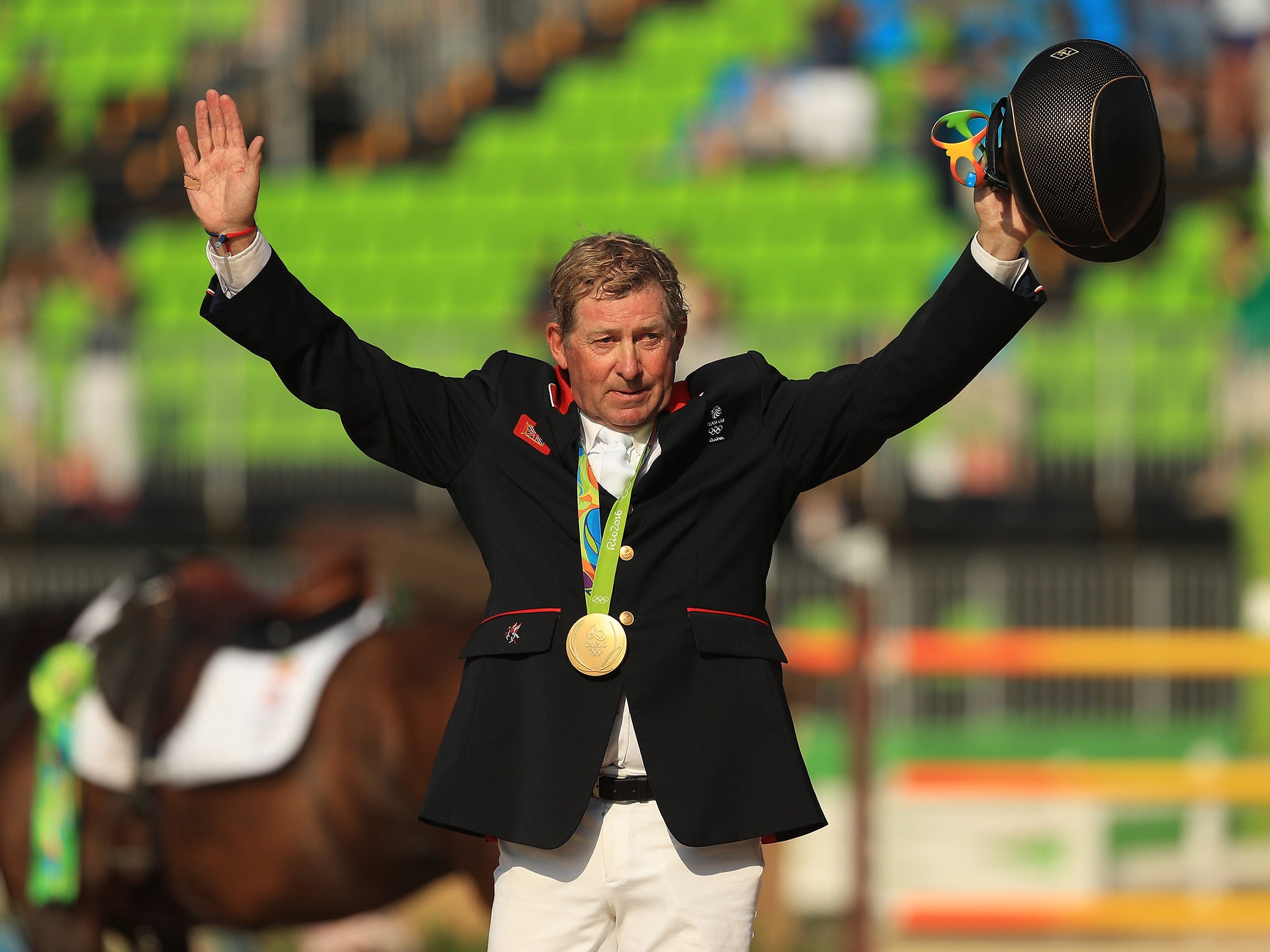 Skelton celebrates becoming Great Britain's second-oldest gold medallist ever