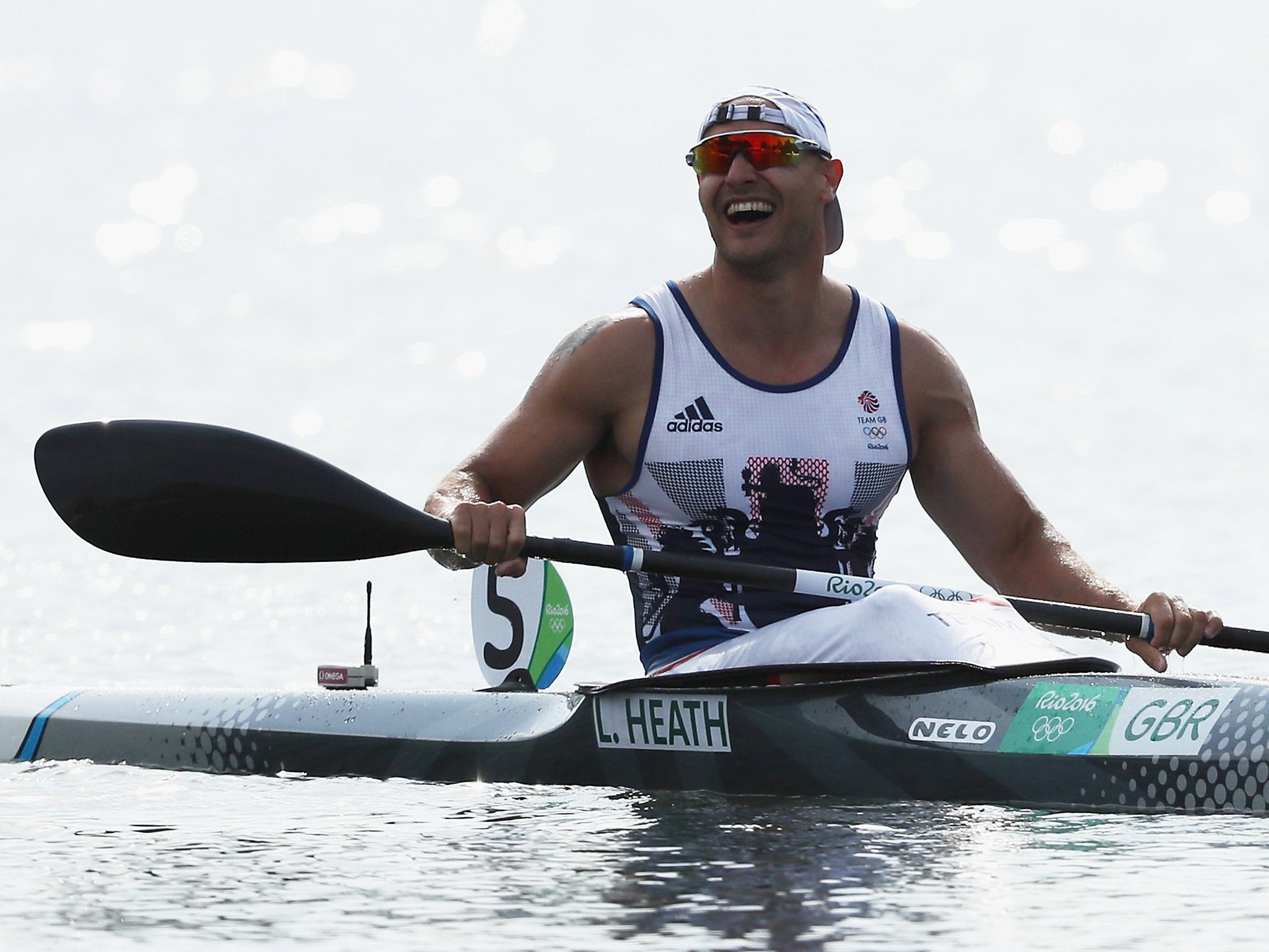 Liam Heath moments after crossing the finishing line for gold