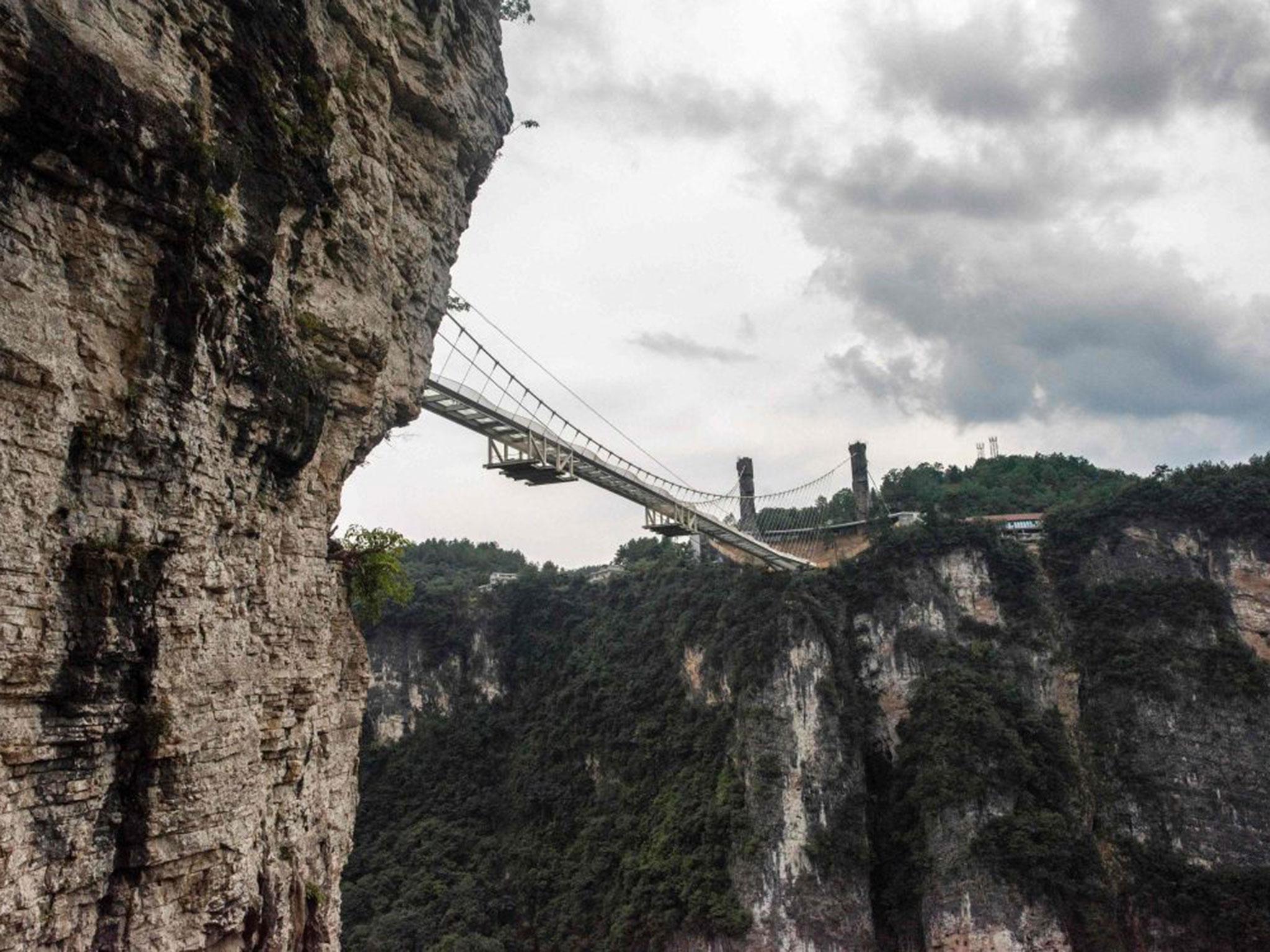 A view of the bridge from underneath