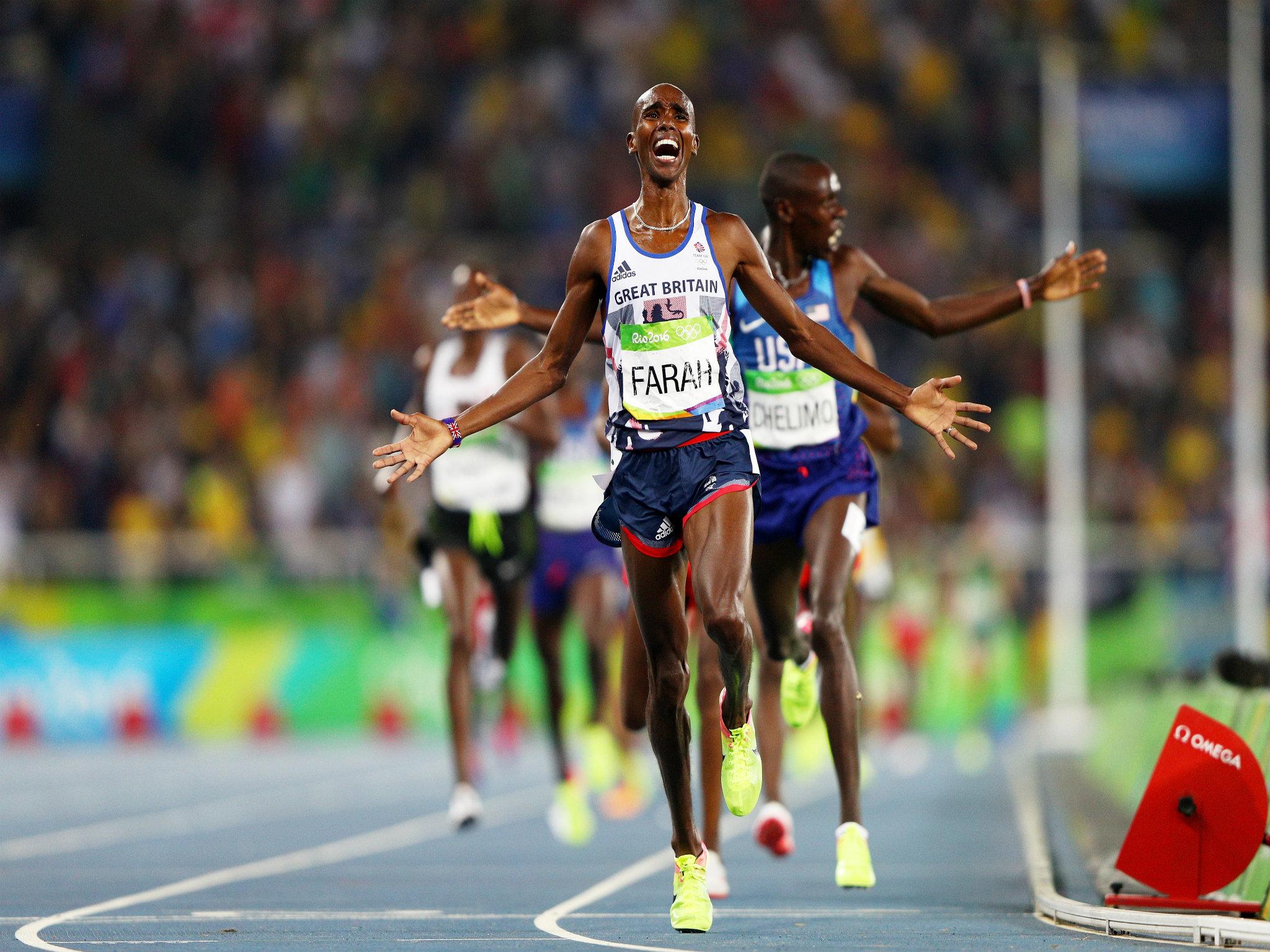 Mo Farah finishes first again, this time in the 5,000m final