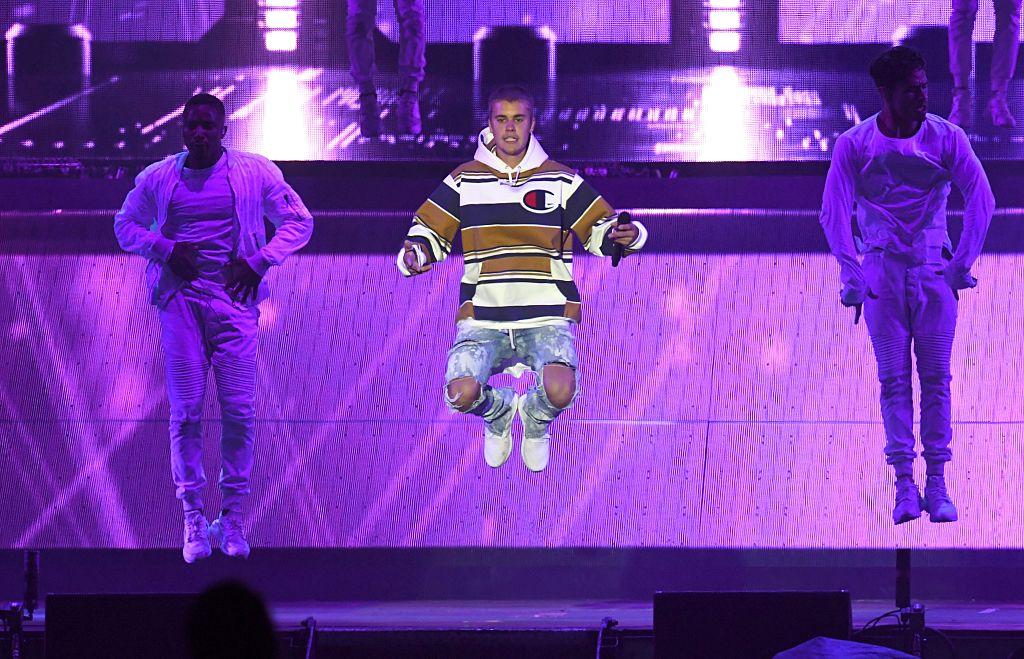 Justin Bieber perform at V Festival at Hylands Park on August 20, 2016 in Chelmsford, England.