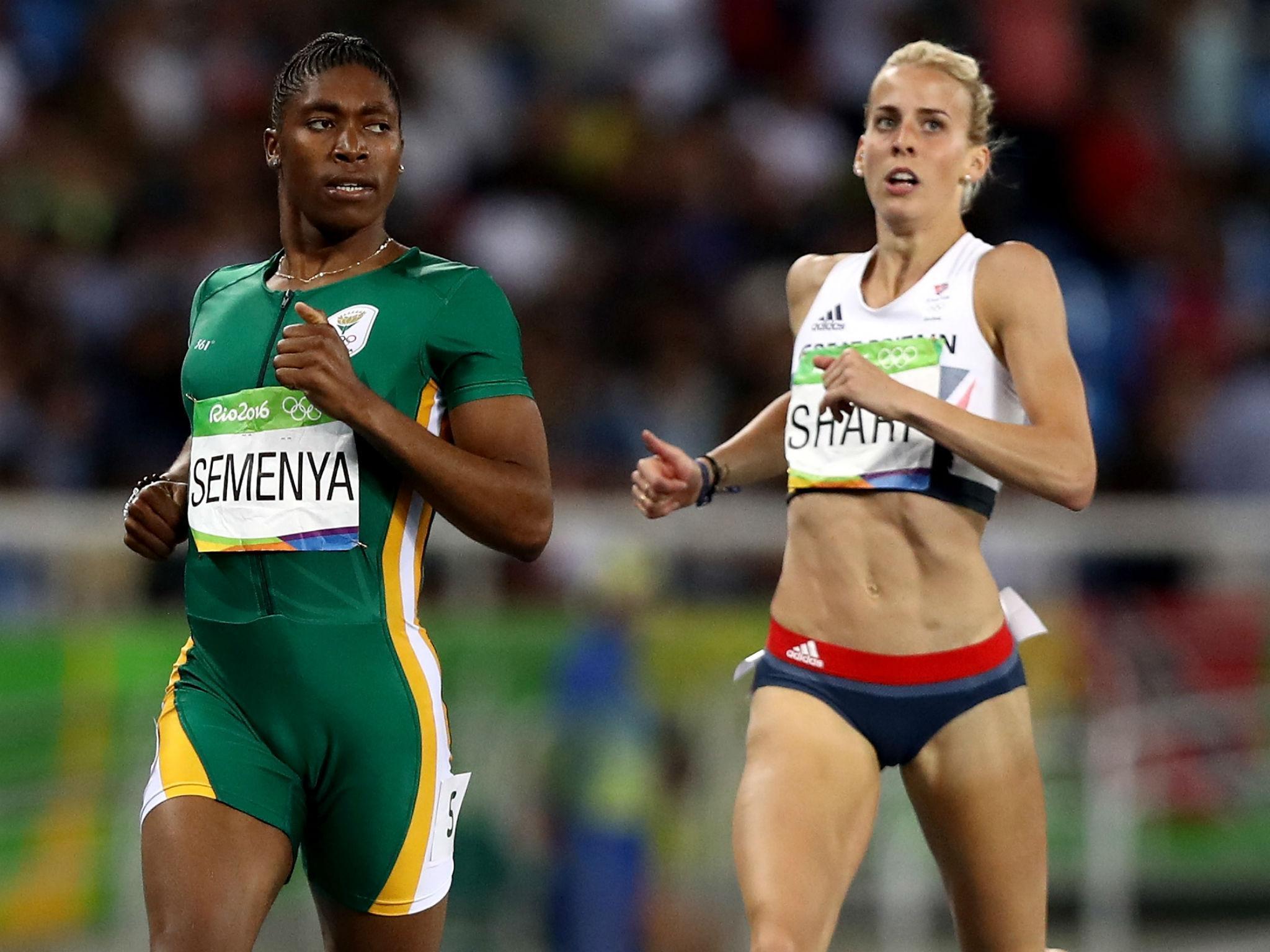 Caster Semenya and Lynsey Sharp competed together in the 800m. Semenya won an easy gold while Sharp came sixth