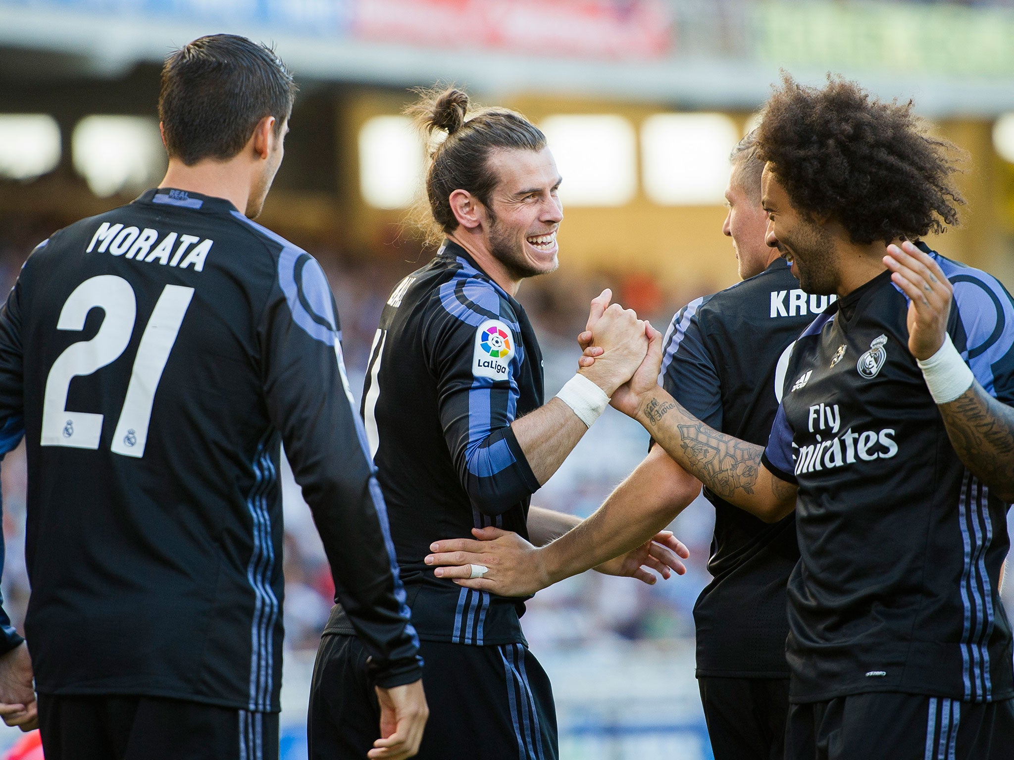 &#13;
Gareth Bale scored twice in Madrid's opening fixture &#13;