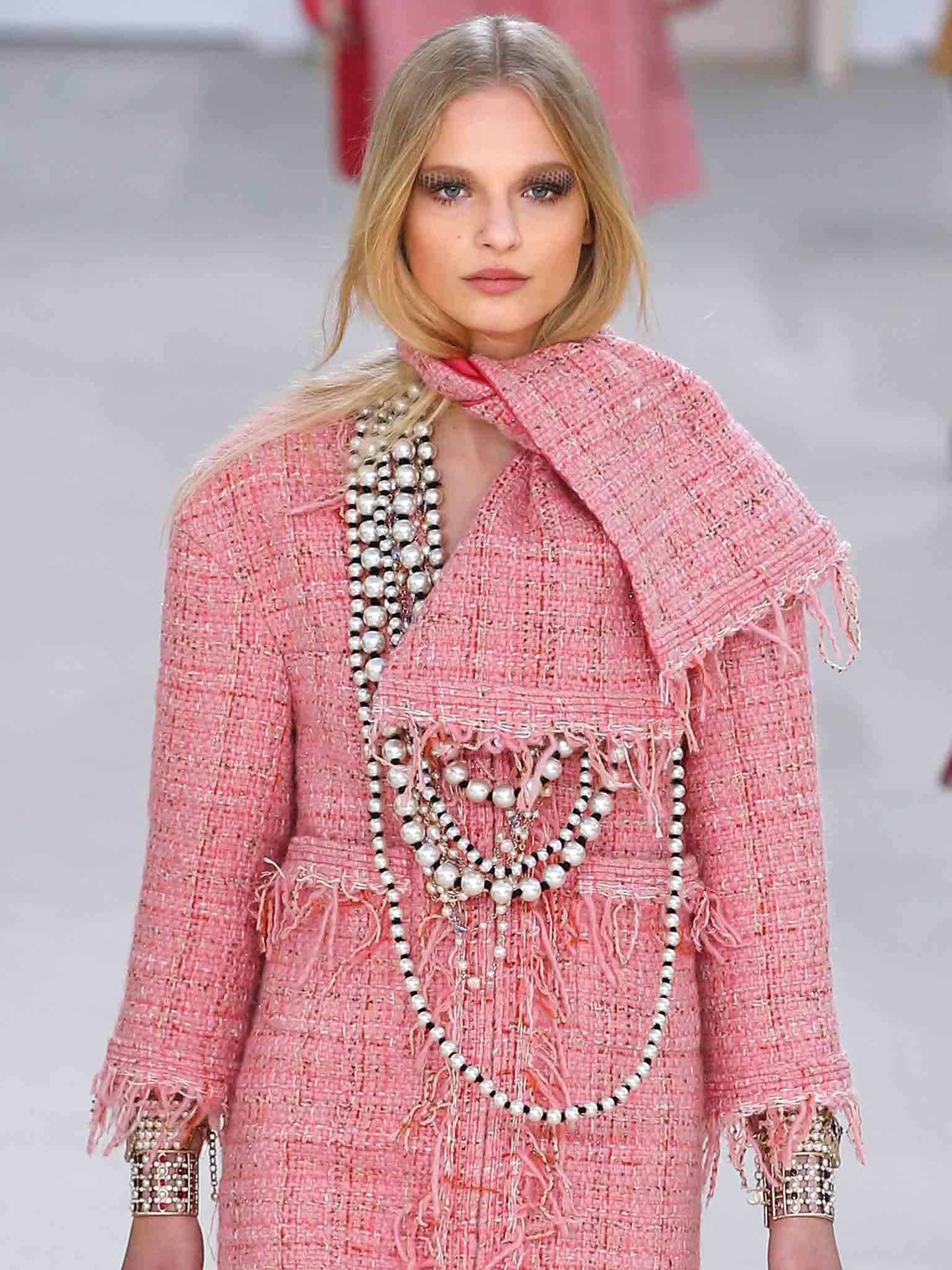 Chanel Autumn Winter 2016 line complements pink with pearl (AFP/Getty)