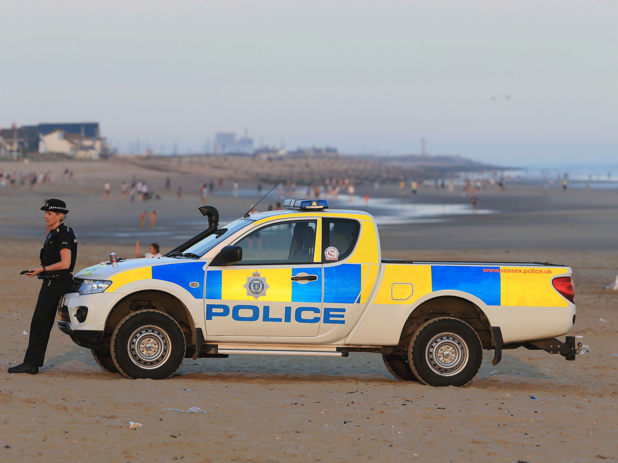 Sussex Police said reports that the men were "fully clothed" or migrants were unfounded