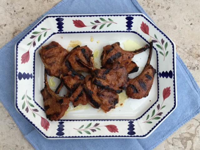 A minute or two cooking each side on the barbecue is the perfect amount of time for tasty chops