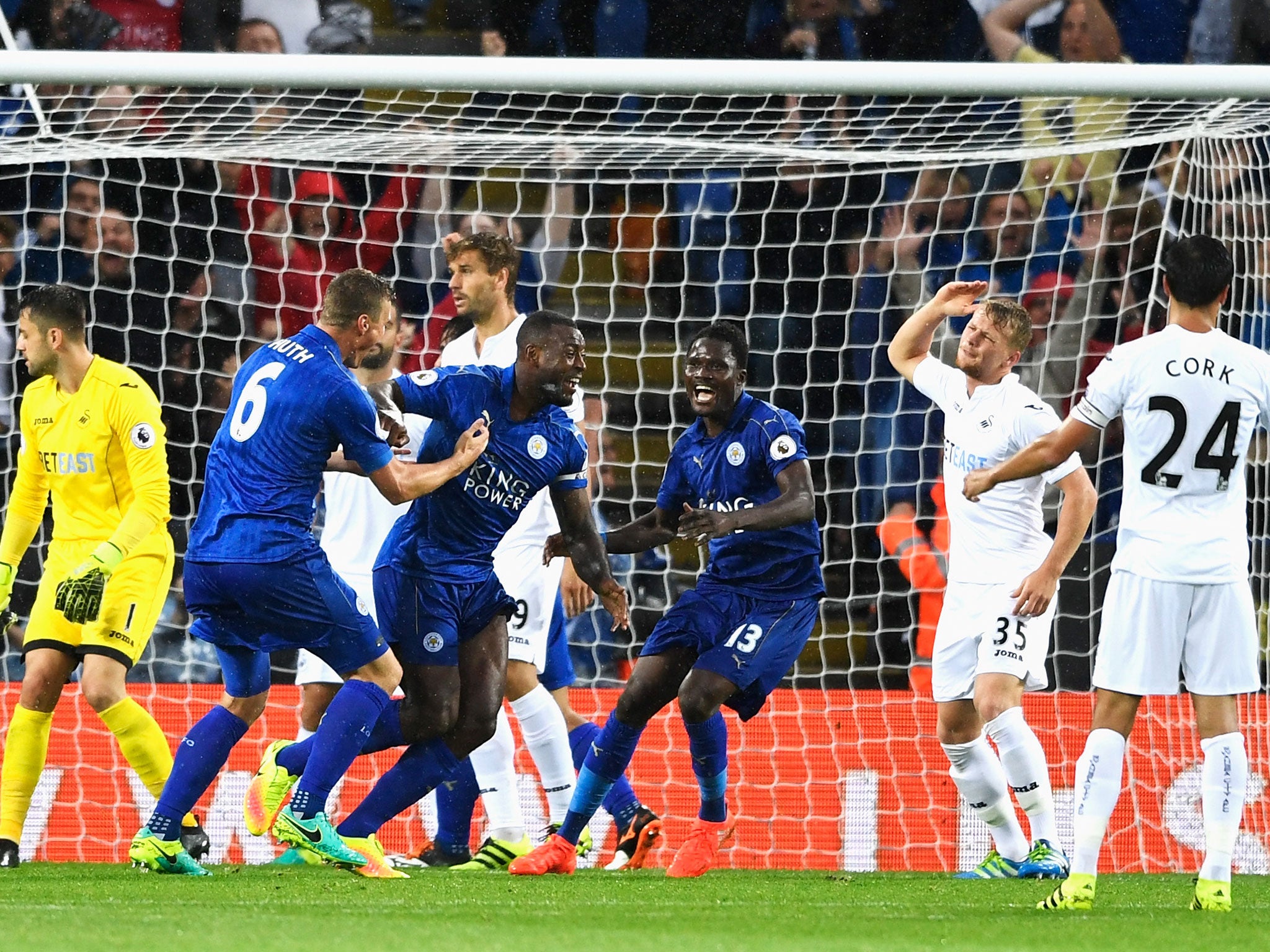 Wes Morgan grabbed Leicester City's second goal