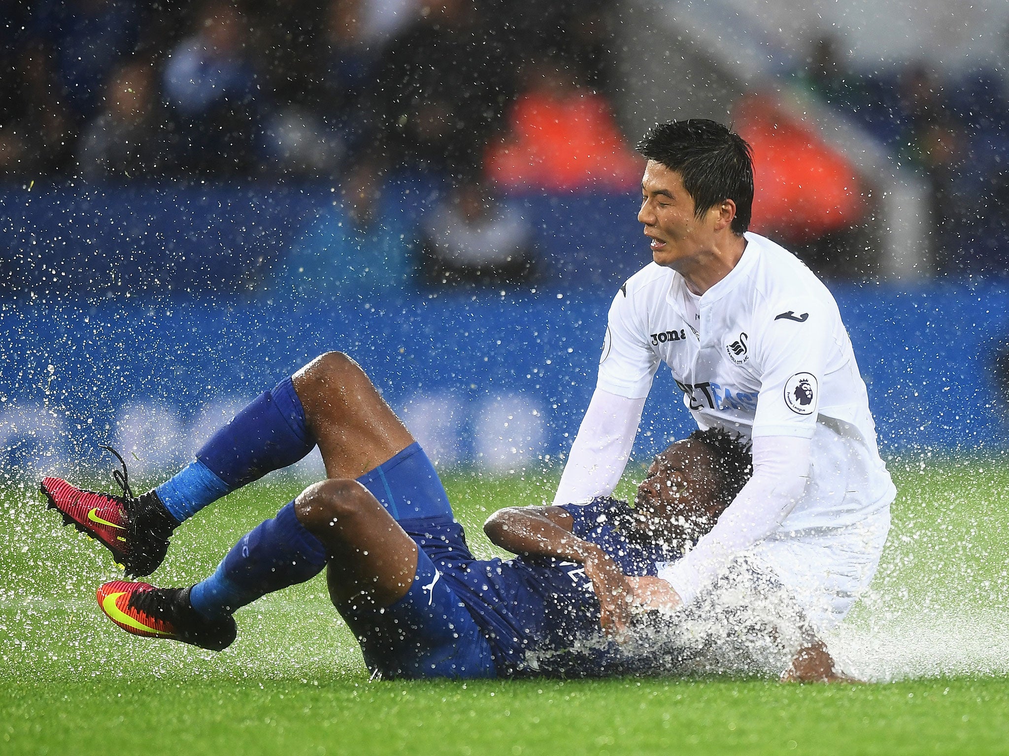 Conditions were terrible at the King Power Stadium