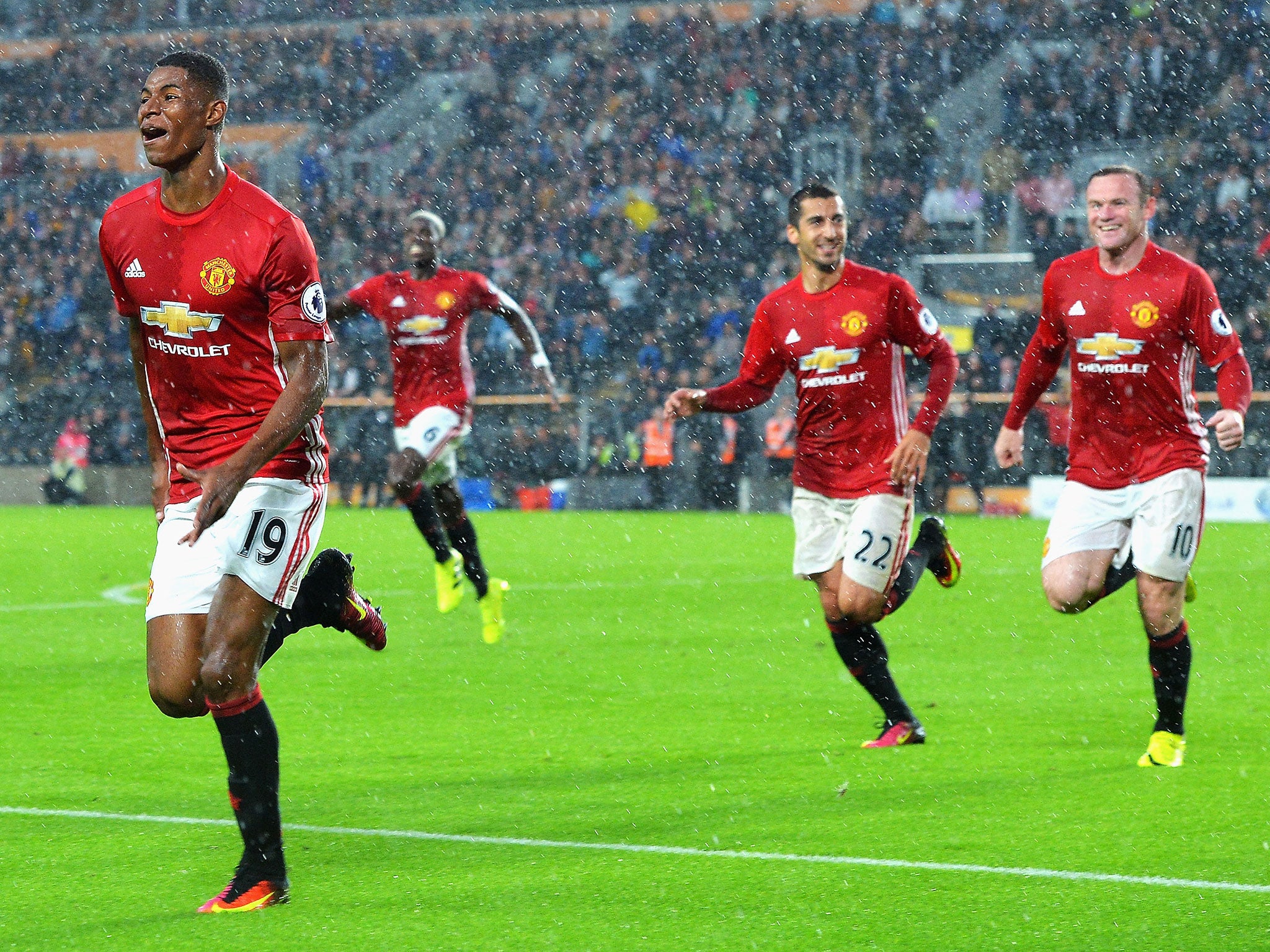 Marcus Rashford moments after scoring his late winner