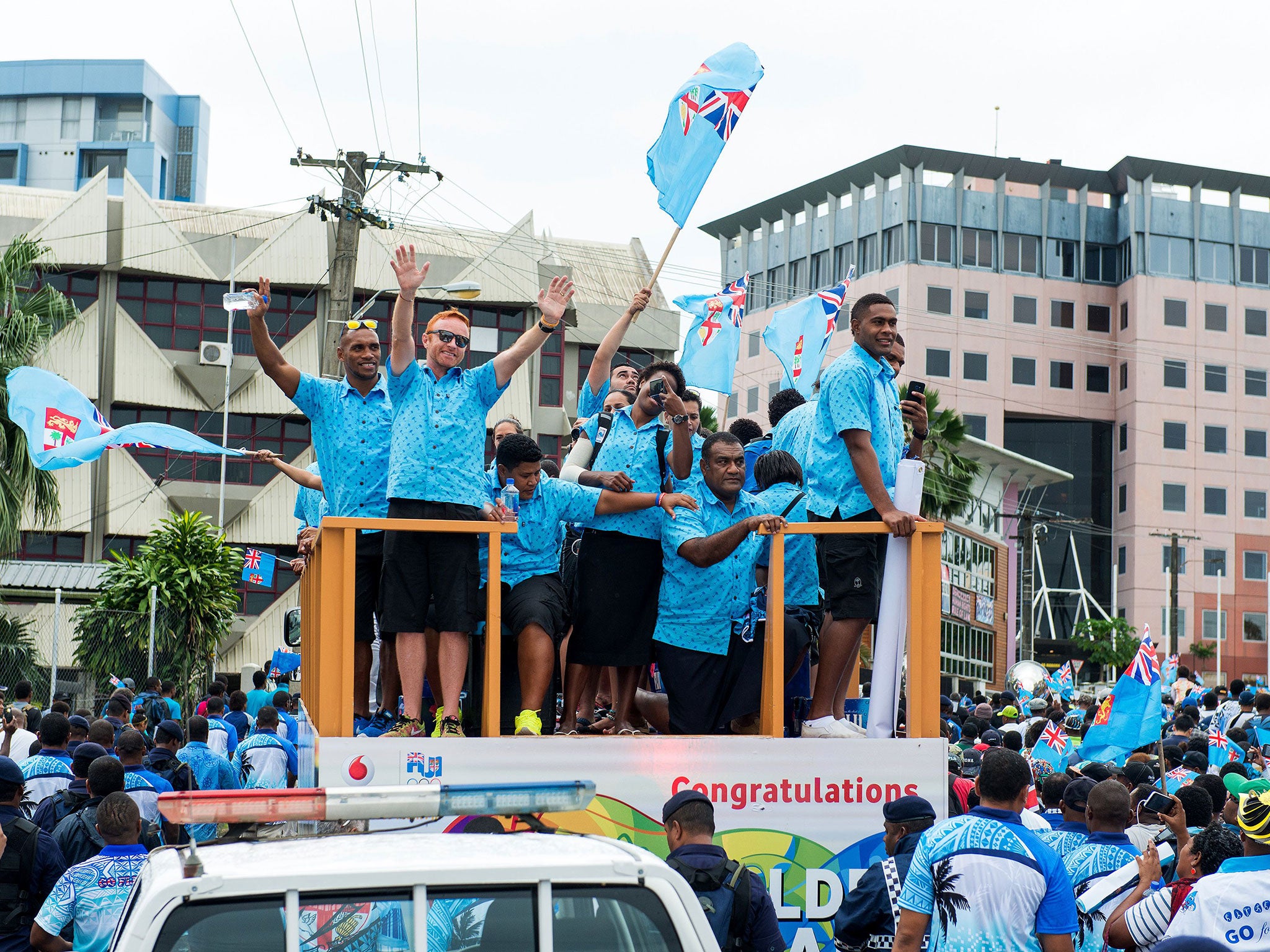 Ben Ryan and the Fiji national team were received as national heroes on return from Rio