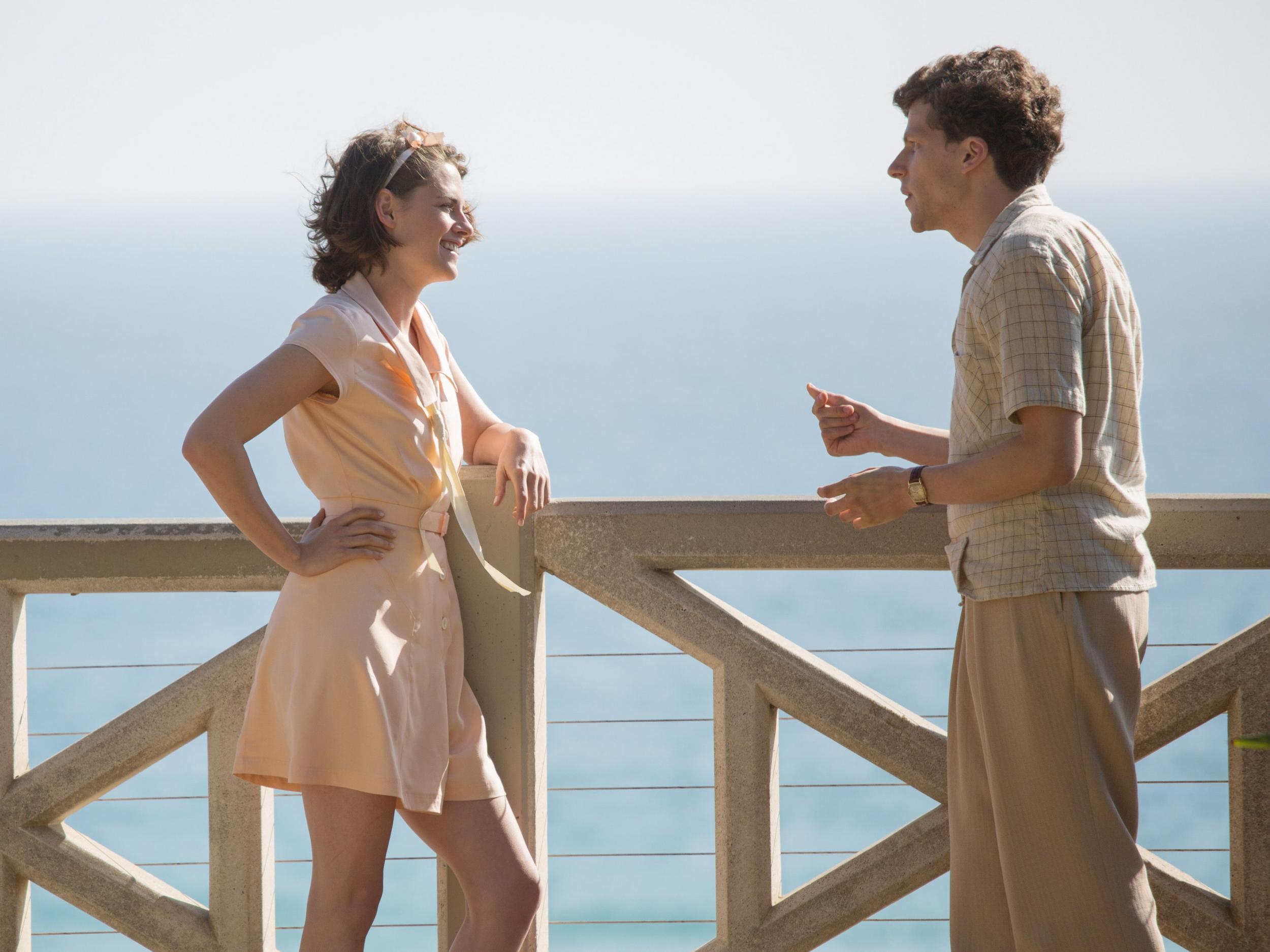 Kristen Stewart and Jesse Eisenberg in Cafe Society