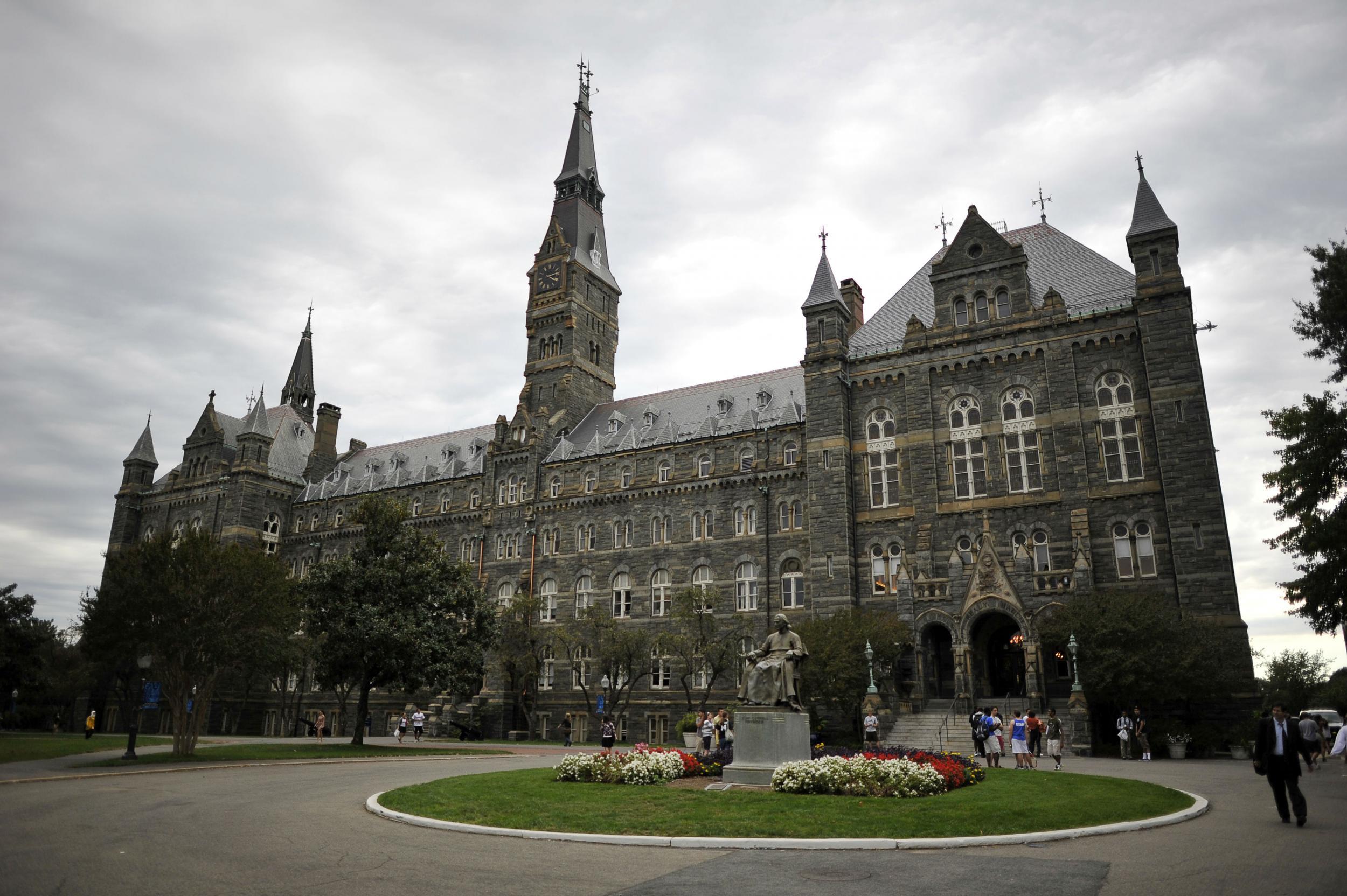 Healy Hall, the flagship building of Georgetown University's main campus in Washington, DC,