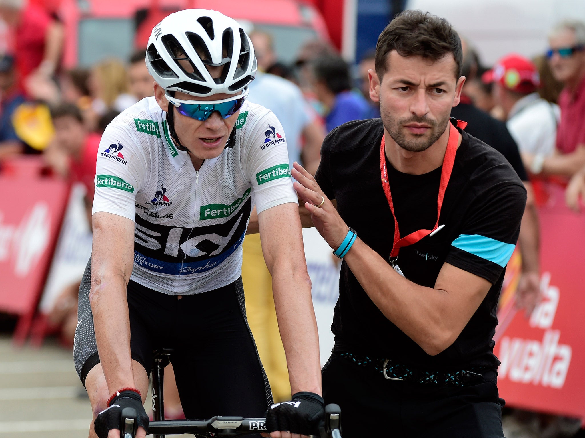 Chris Froome is nearly four minutes behind leader Nairo Quintana in the Vuelta a Espana