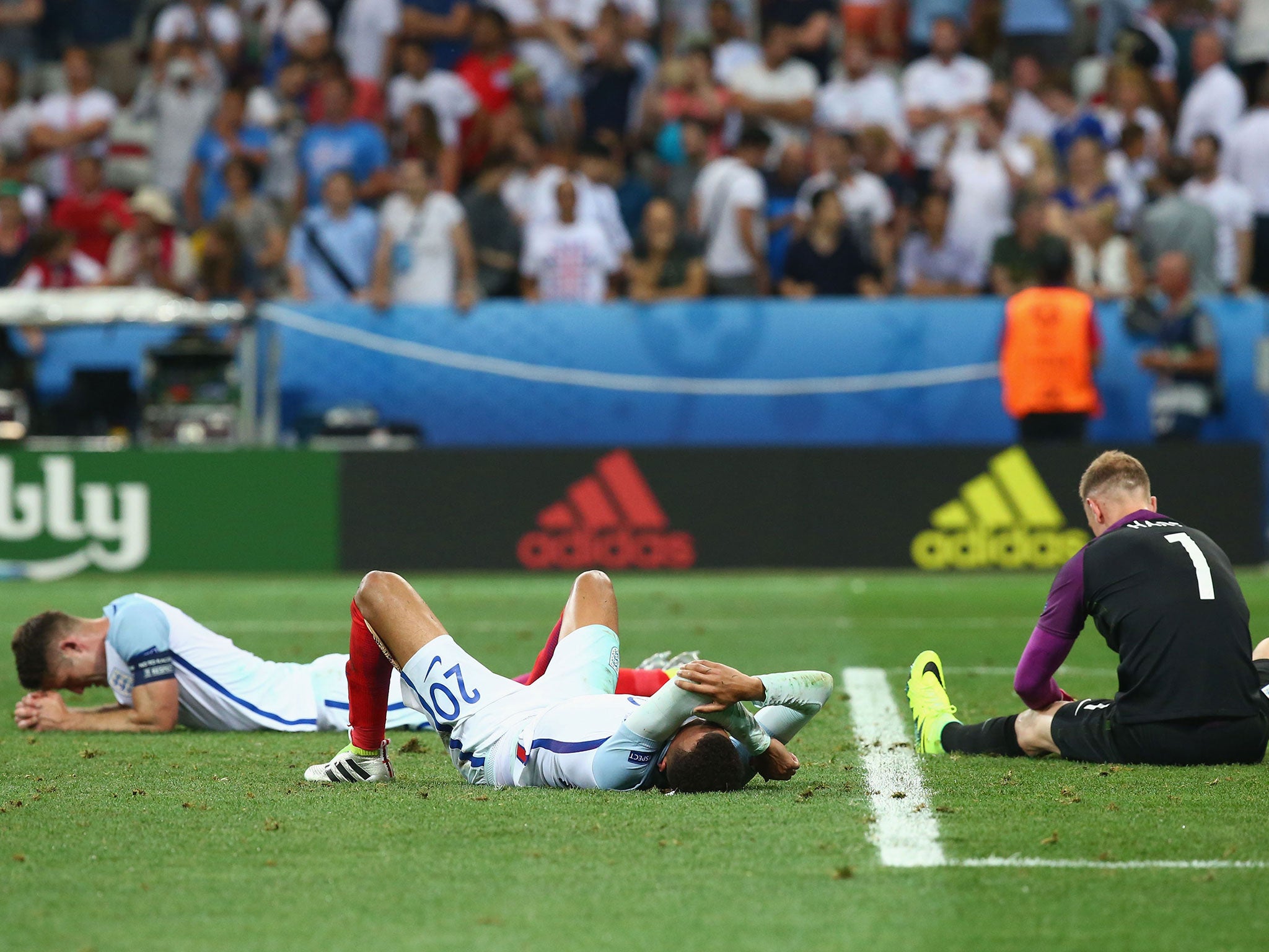 England's players after losing 2-1 to minnows Iceland in the last-16 of Euro 2016