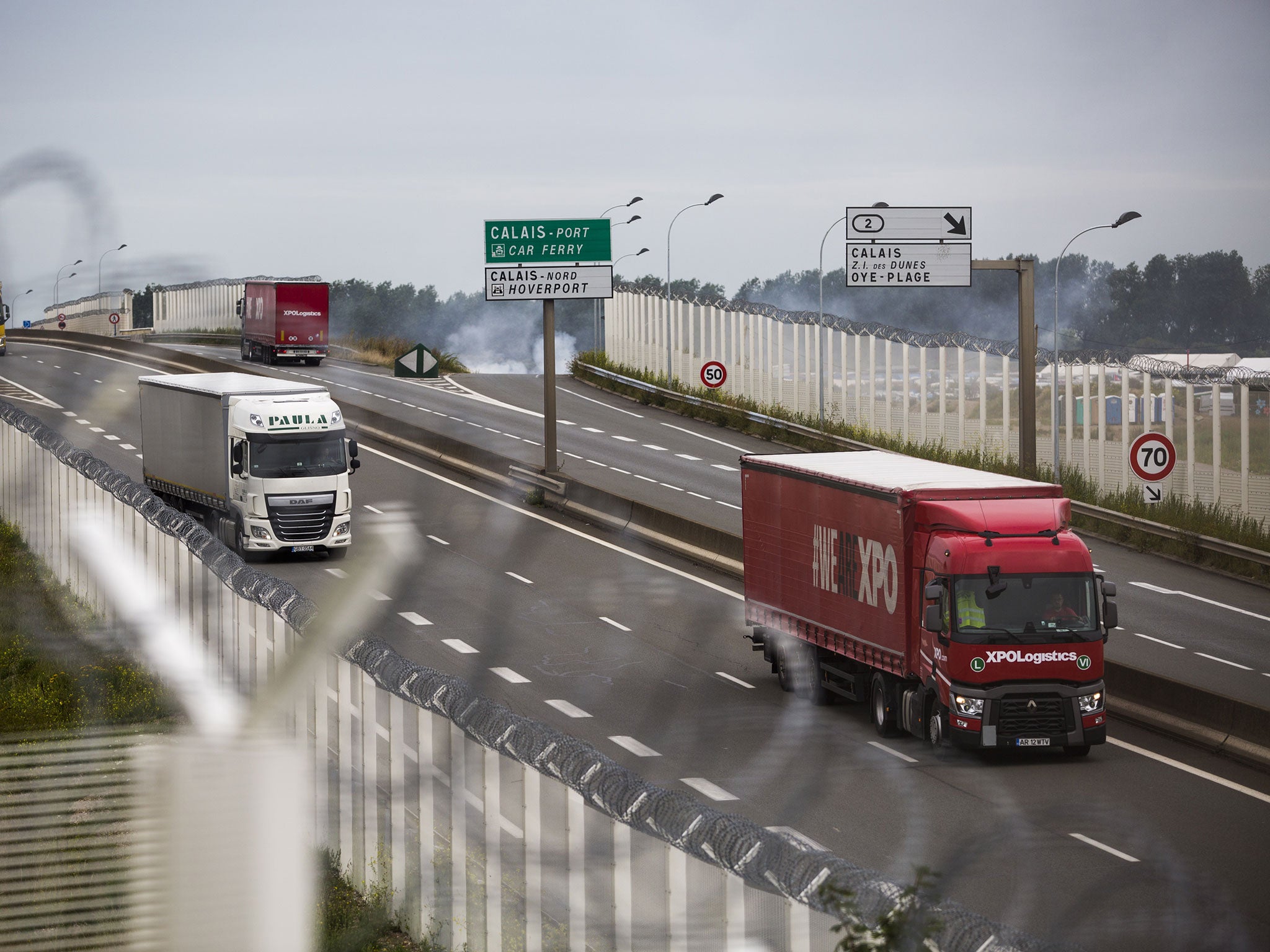 The wall is intended to add a further layer of protection against attempts to delay or attack vehicles as they approach the port of Calais