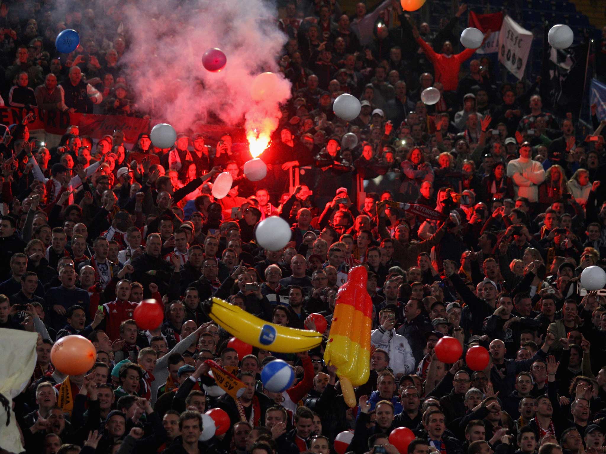 Feyenoord fans were punished severely for the Roma clashes last season