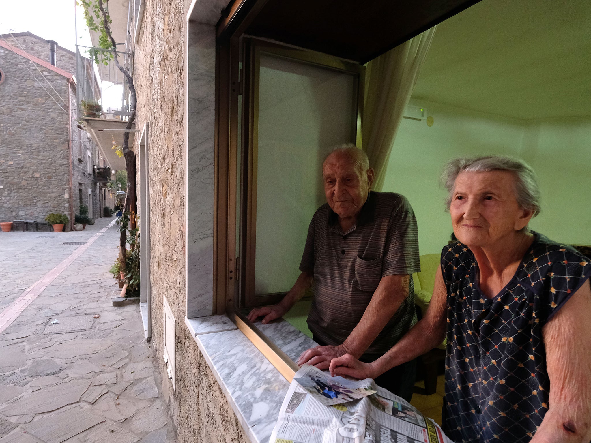 Antonio Vassallo, 100, and his wife Amina, 93, are typical of the long-lived residents of Acciaroli