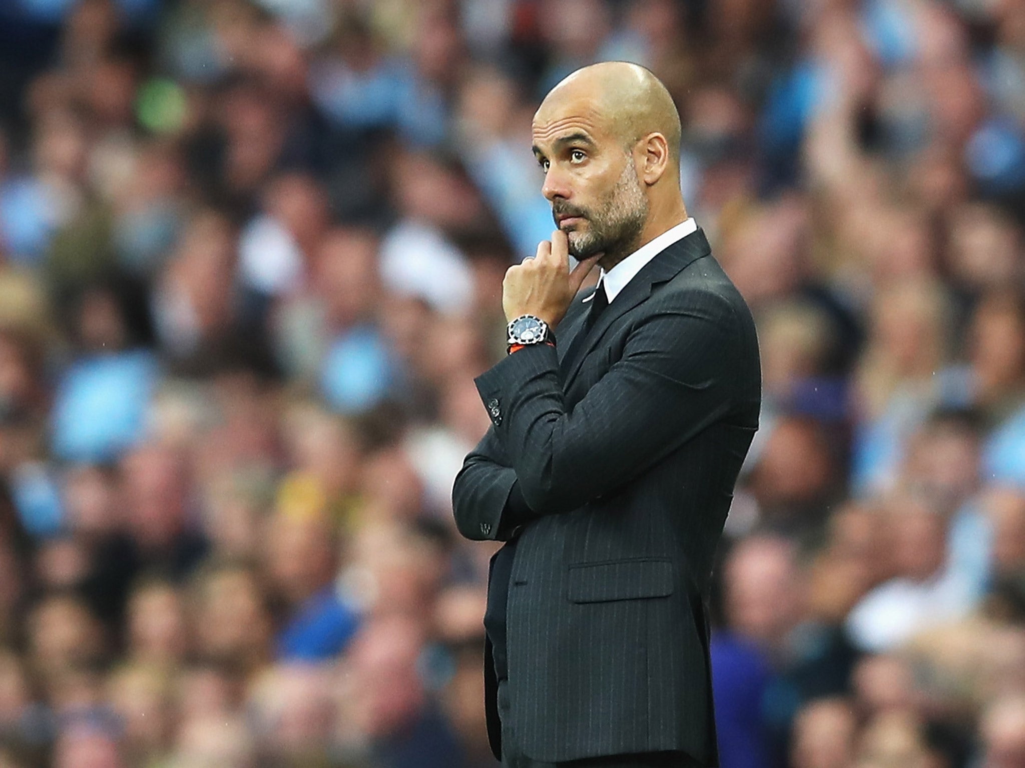 &#13;
Guardiola will take his City side to Old Trafford this weekend for the Manchester derby &#13;