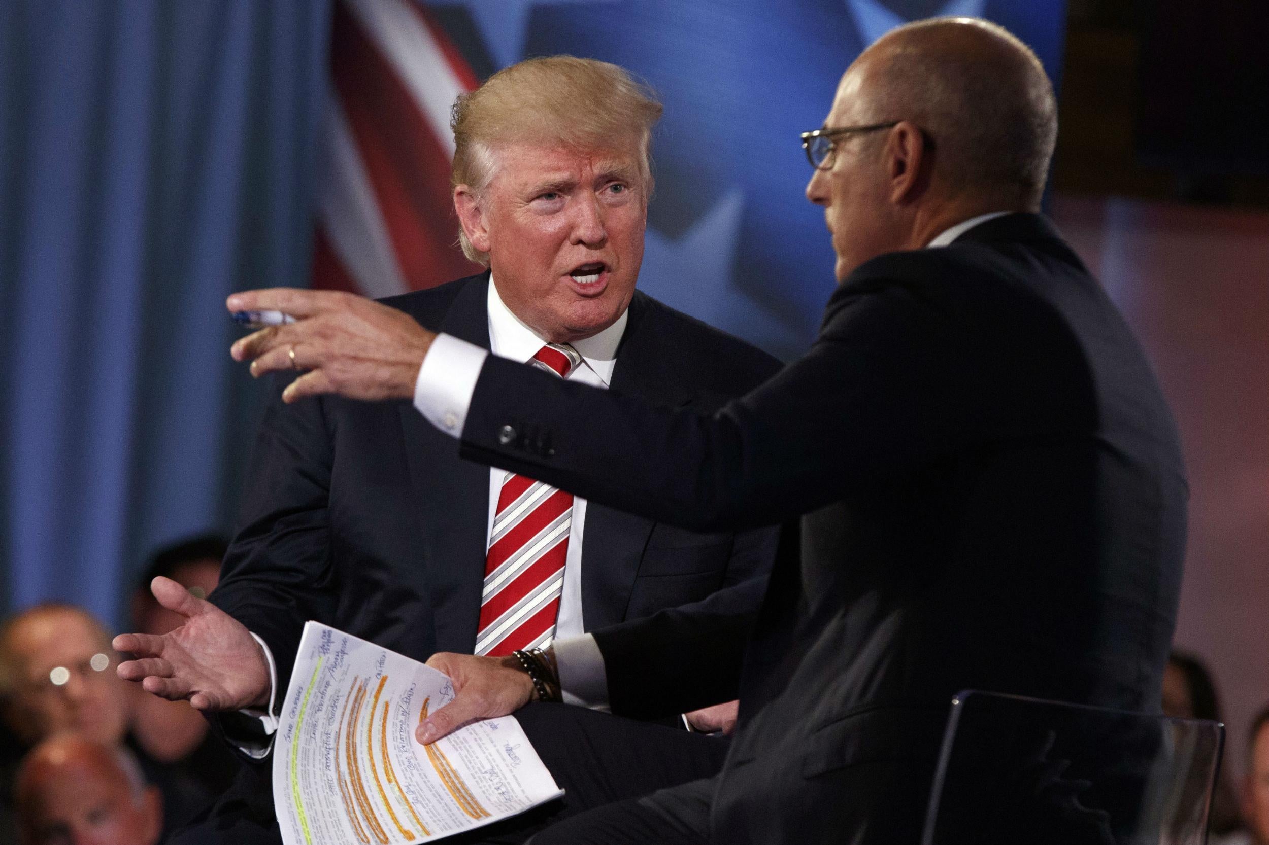 Matt Lauer received poor reviews for his handling of Donald Trump