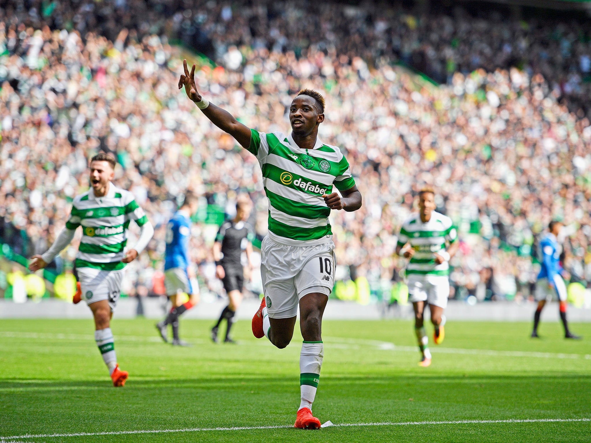 Dembele celebrates his second for Celtic