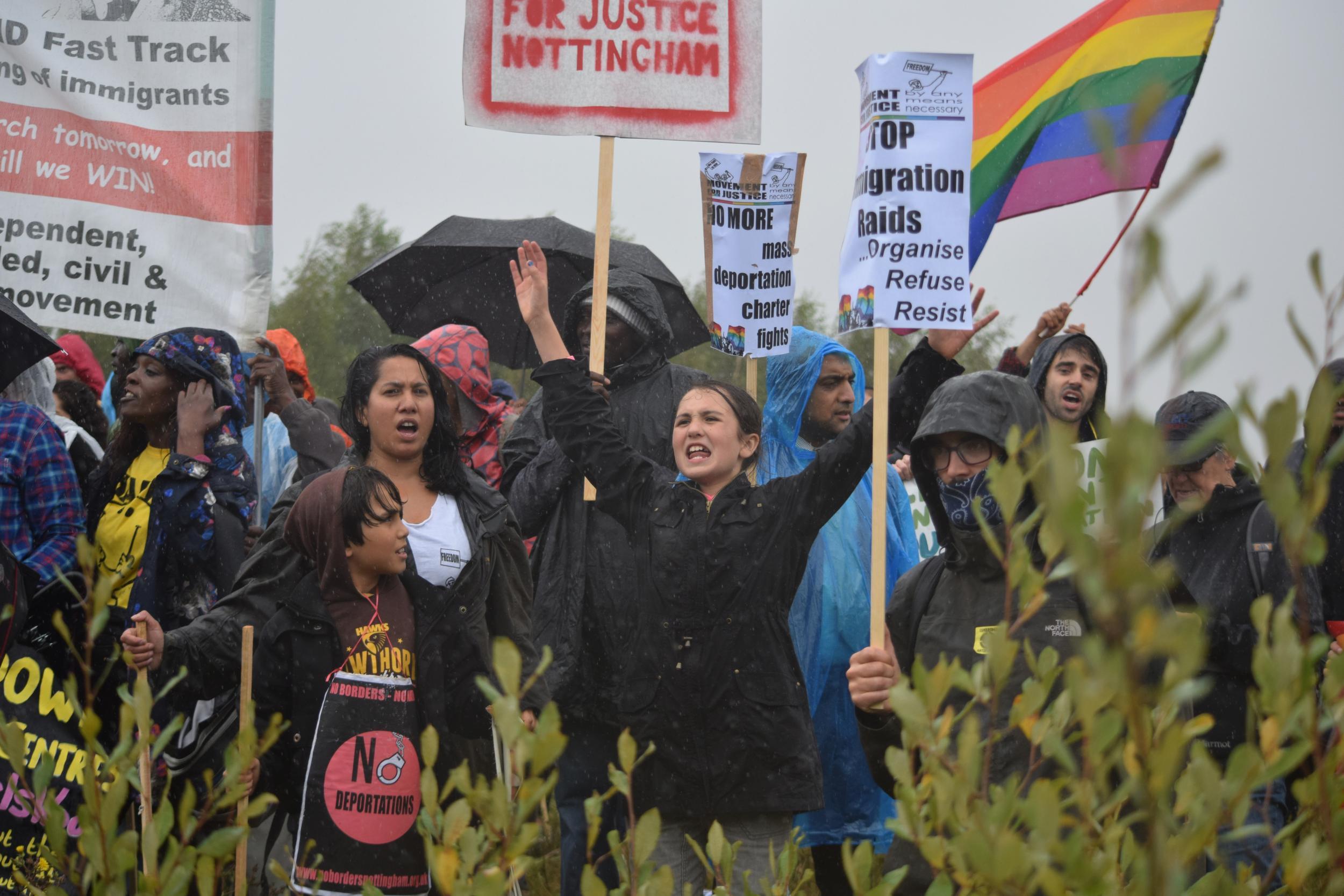 People of all ages took part in the demonstration at Yarl's Wood