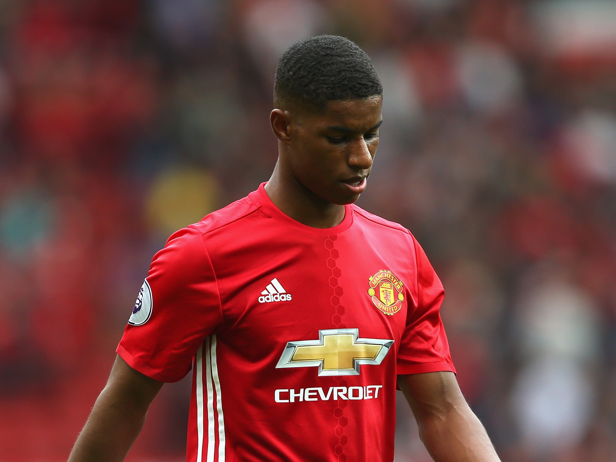 Rashford came on as a half-time substitute in the Manchester derby