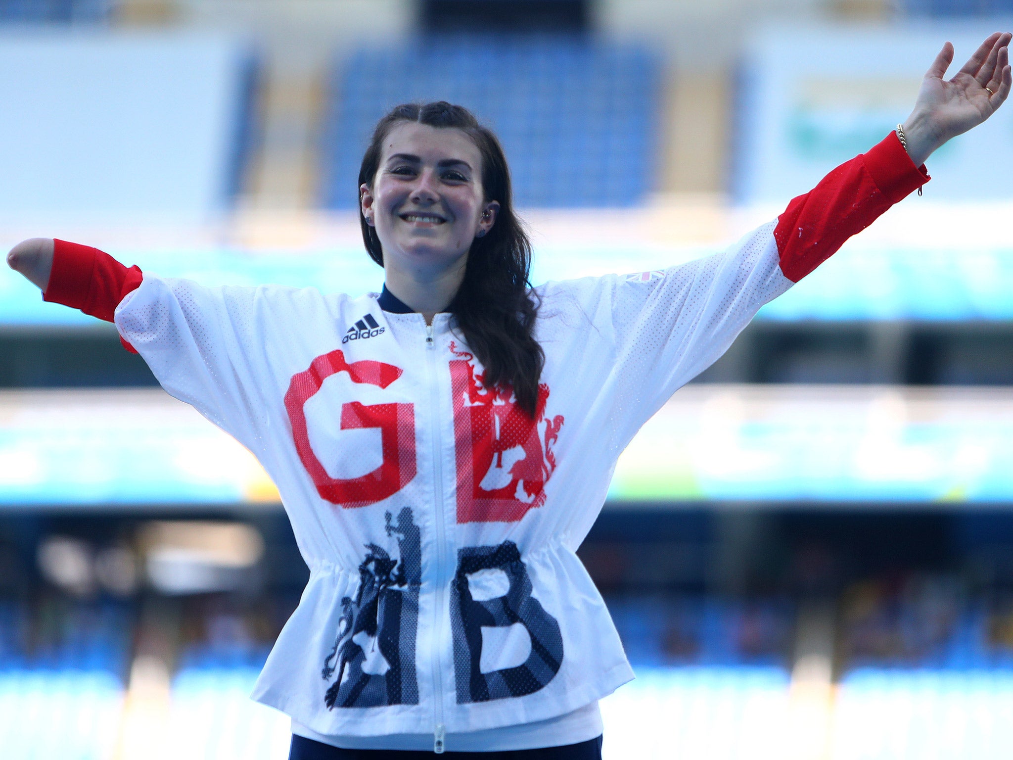 Hollie Arnold set a new Paralympic world record in taking gold in the F46 javelin