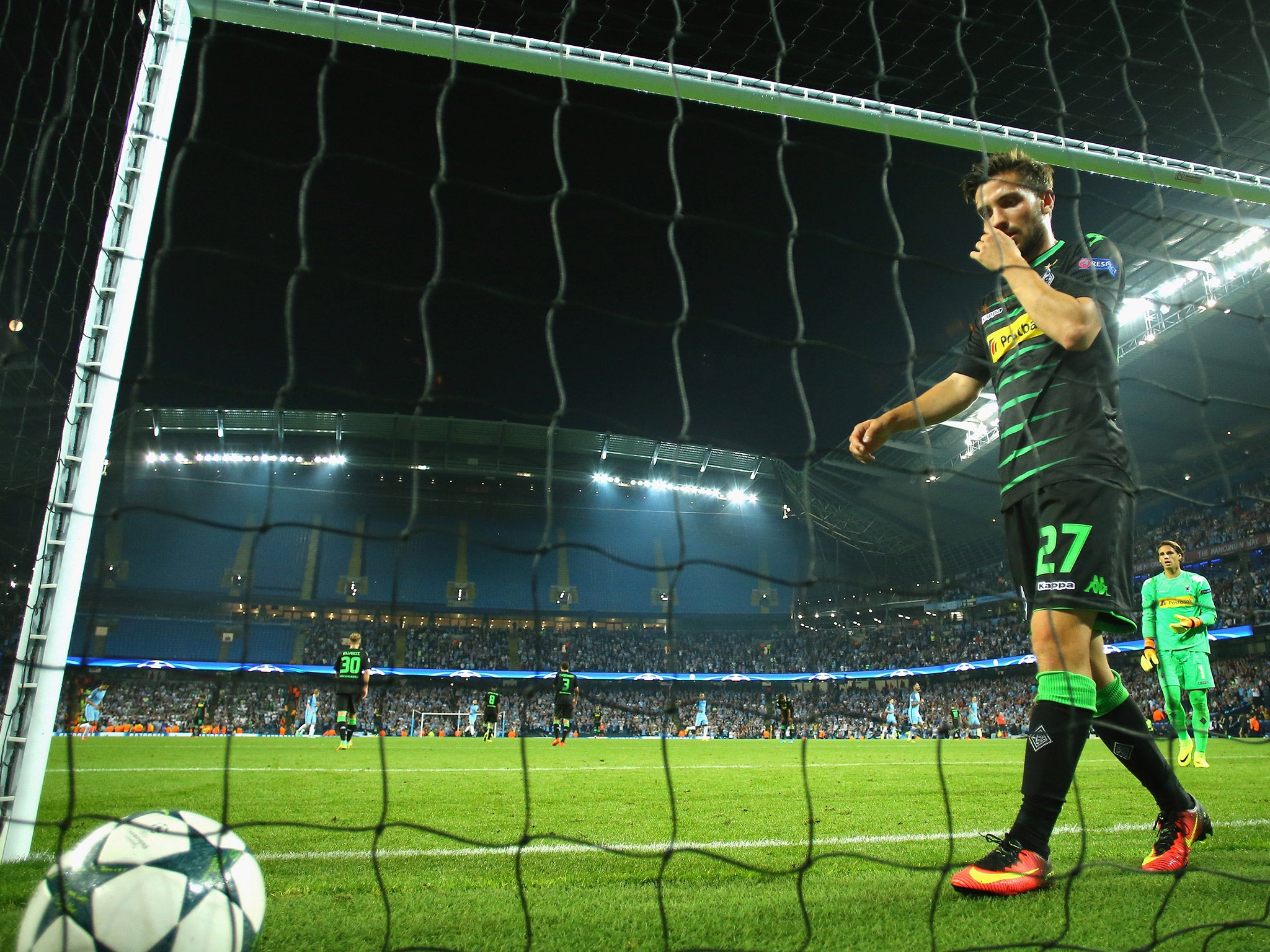 Just 30,000 fans turned out for Manchester City's 4-0 victory over Borussia Monchengladbach