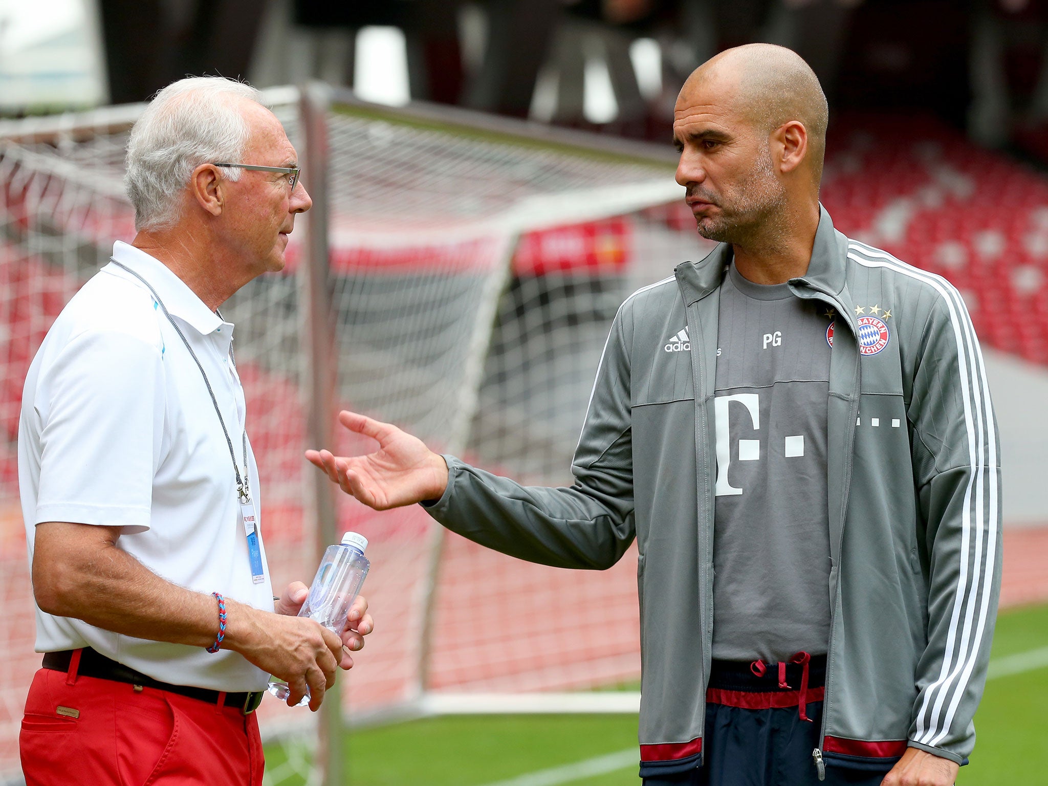 Beckenbauer with Pep Guardiola in 2015